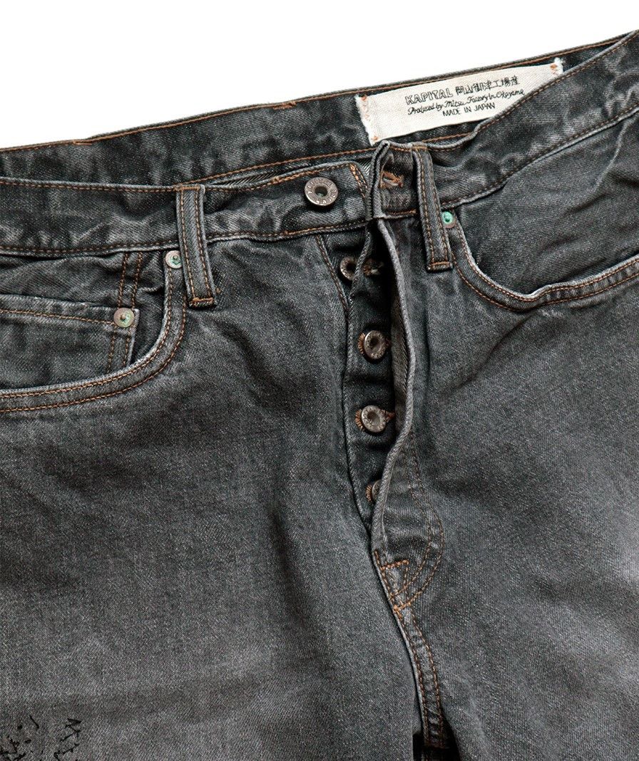 Kapital KAPITAL 14oz black denim pants monkey cisco jeans 3years 32 Size US 32 / EU 48 - 5 Thumbnail