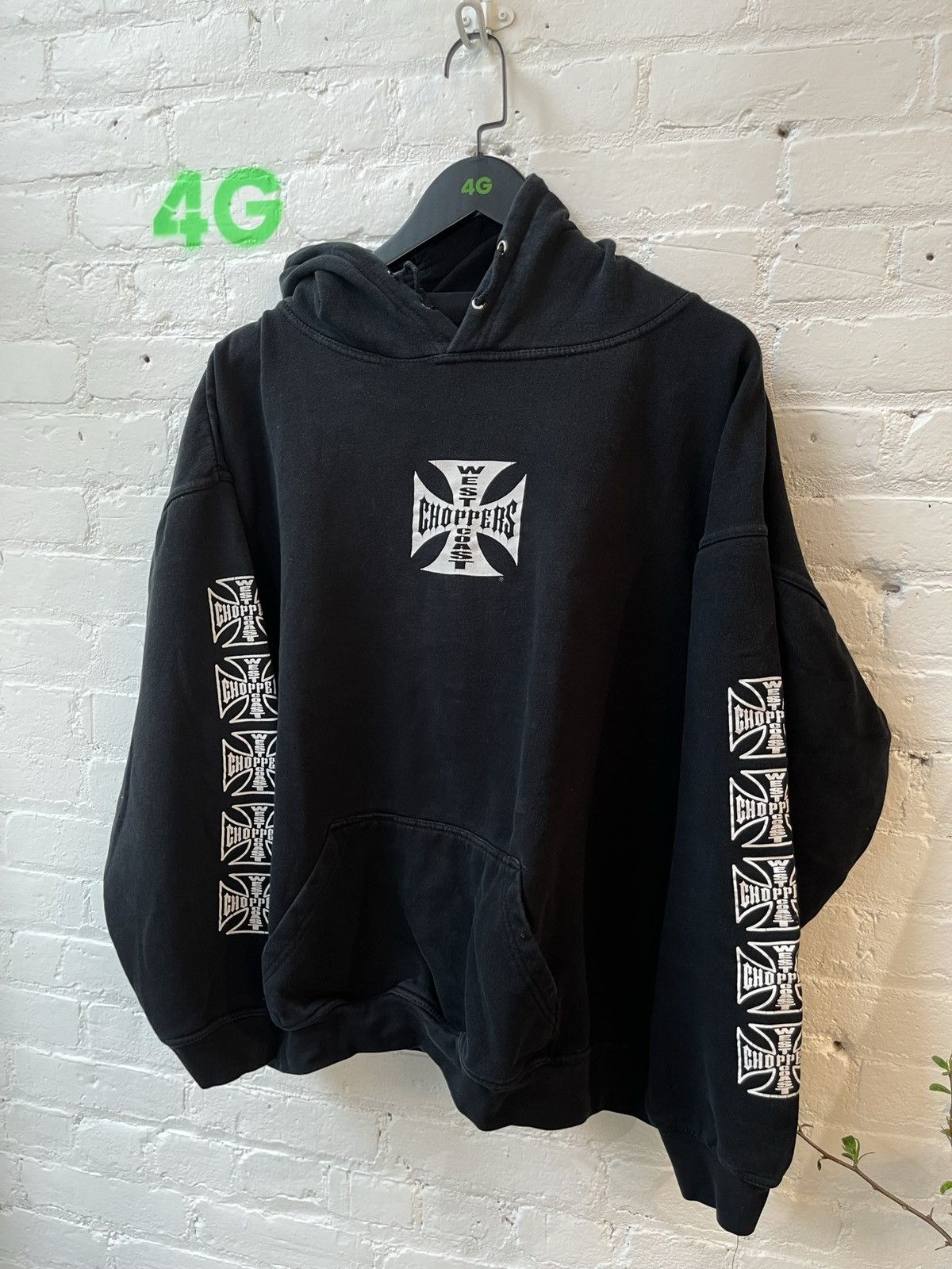 Vintage Vintage WEST COAST CHOPPERS THRASHED BLACK HOODIE Size US L / EU 52-54 / 3 - 1 Thumbnail
