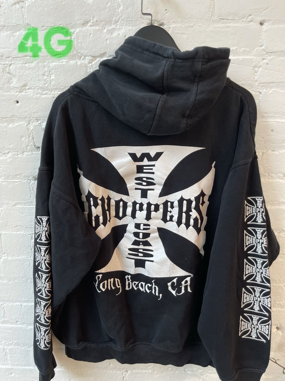Vintage Vintage WEST COAST CHOPPERS THRASHED BLACK HOODIE Size US L / EU 52-54 / 3 - 5 Thumbnail