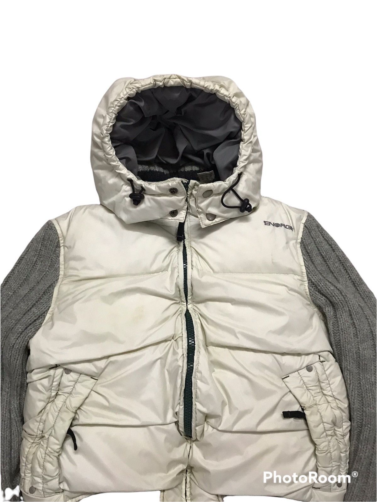 Energie × Vintage Vintage Energie Hoodie Down Cropped Jacket Size L / US 10 / IT 46 - 9 Thumbnail