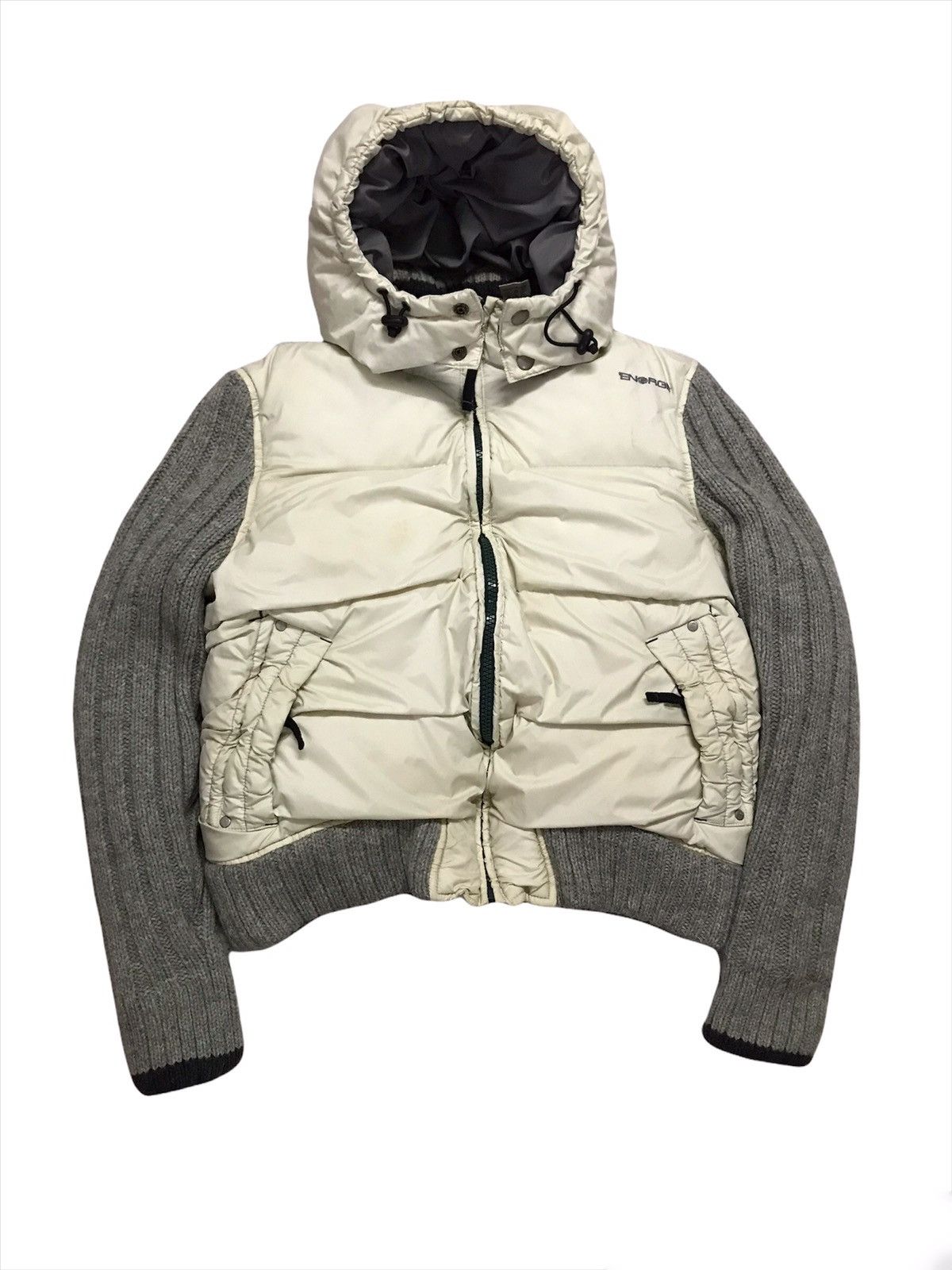 Energie × Vintage Vintage Energie Hoodie Down Cropped Jacket Size L / US 10 / IT 46 - 1 Thumbnail