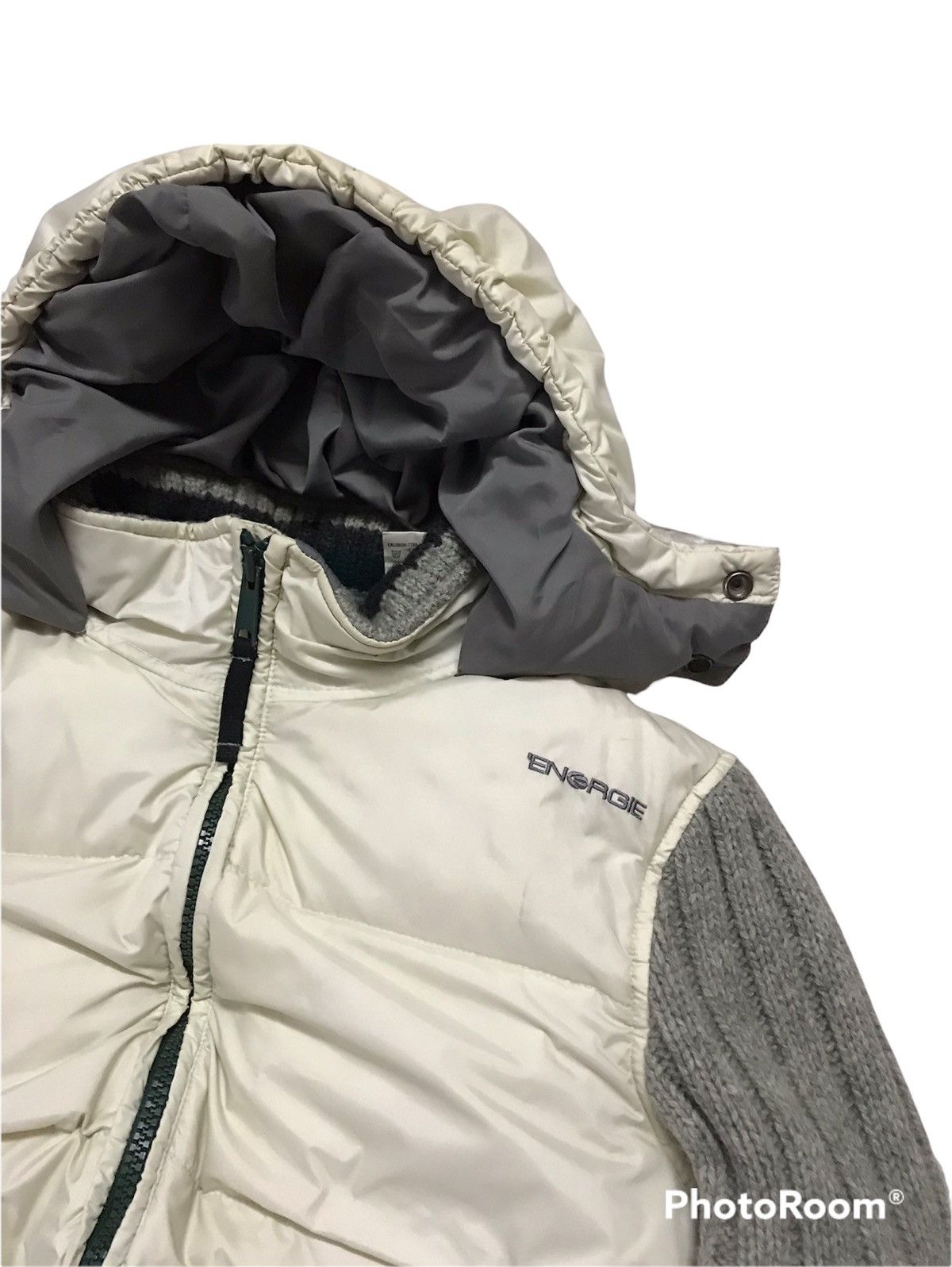 Energie × Vintage Vintage Energie Hoodie Down Cropped Jacket Size L / US 10 / IT 46 - 4 Thumbnail