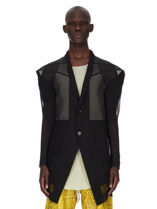 Rick Owens RICK OWENS JACKET LEATHER PUFFER GIMP BOMBER DENIM SLAVE