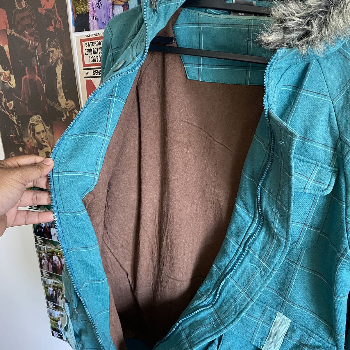 Alphanumeric Vintage Alpha Numeric Green Checkered Hoodie Jacket Size US L / EU 52-54 / 3 - 14 Thumbnail