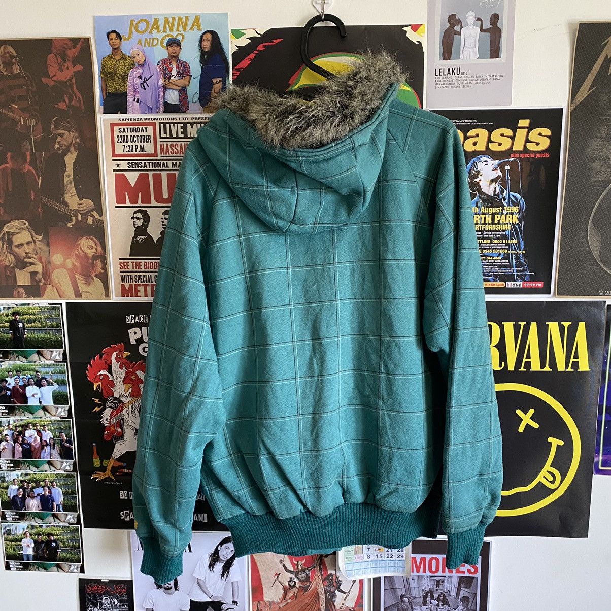 Alphanumeric Vintage Alpha Numeric Green Checkered Hoodie Jacket Size US L / EU 52-54 / 3 - 16 Thumbnail