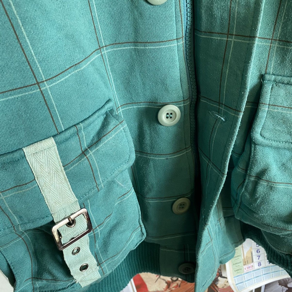 Alphanumeric Vintage Alpha Numeric Green Checkered Hoodie Jacket Size US L / EU 52-54 / 3 - 13 Thumbnail
