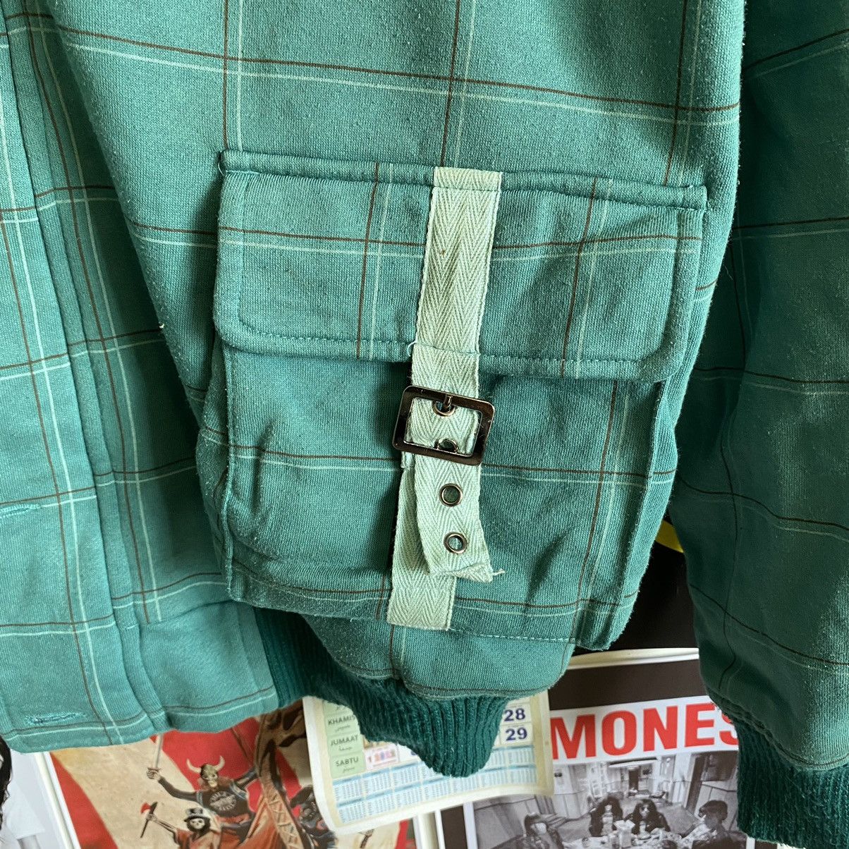 Alphanumeric Vintage Alpha Numeric Green Checkered Hoodie Jacket Size US L / EU 52-54 / 3 - 9 Thumbnail