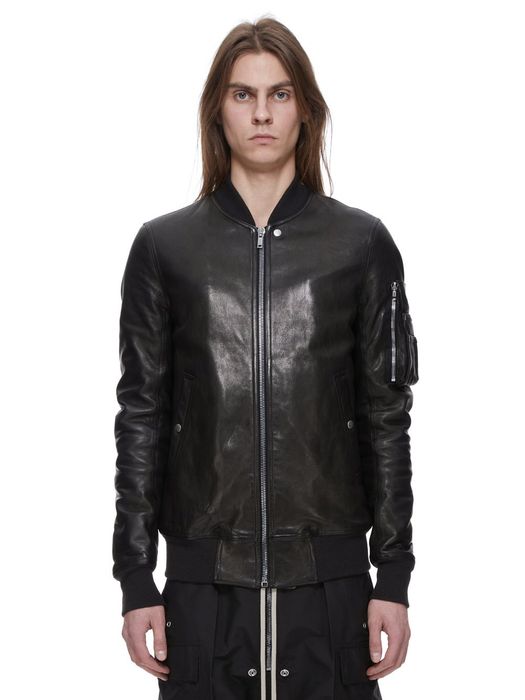 Rick Owens RICK OWENS JACKET LEATHER PUFFER GIMP BOMBER DENIM SLAVE