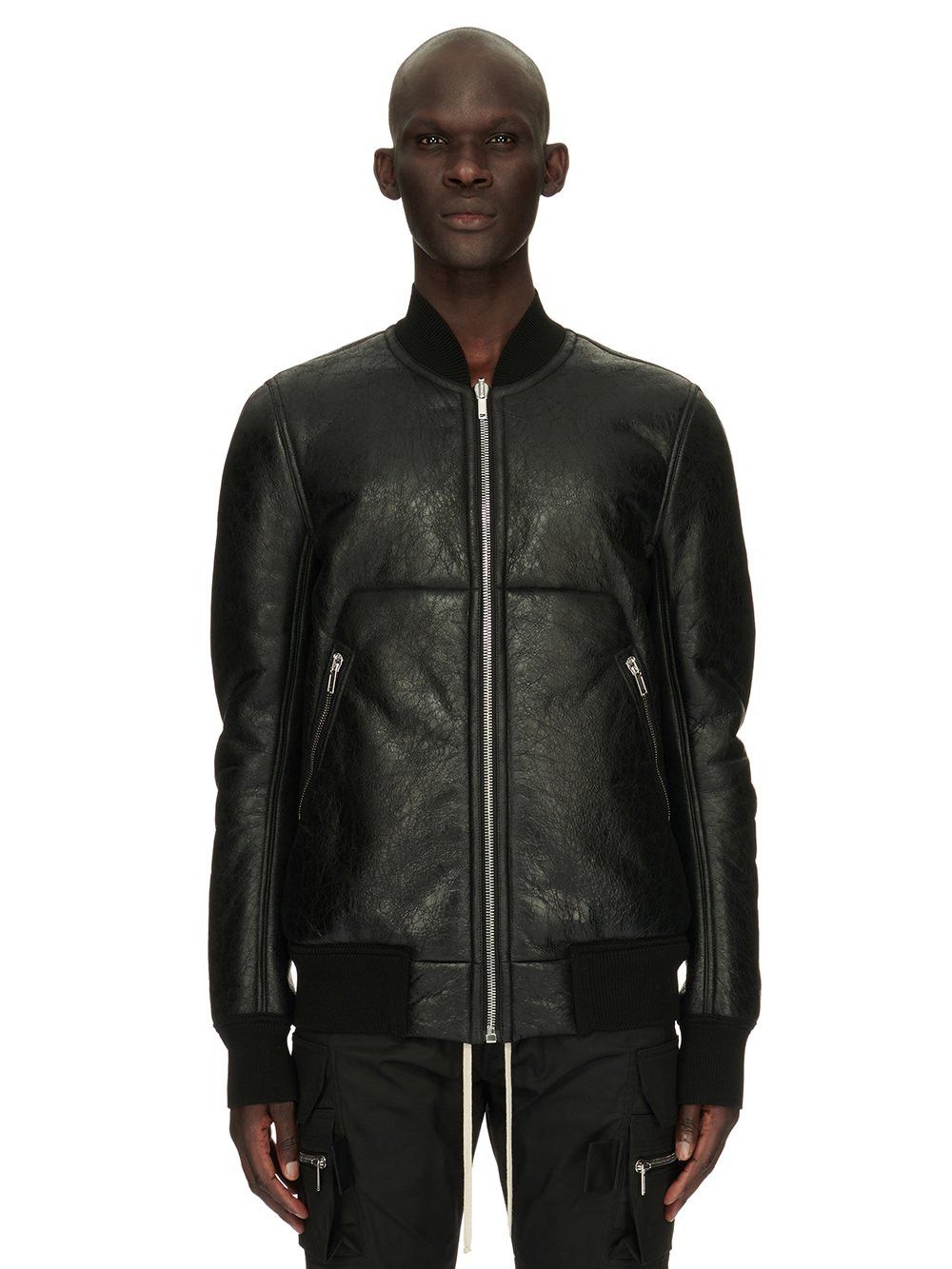 Rick Owens RICK OWENS JACKET LEATHER PUFFER GIMP BOMBER DENIM SLAVE ...