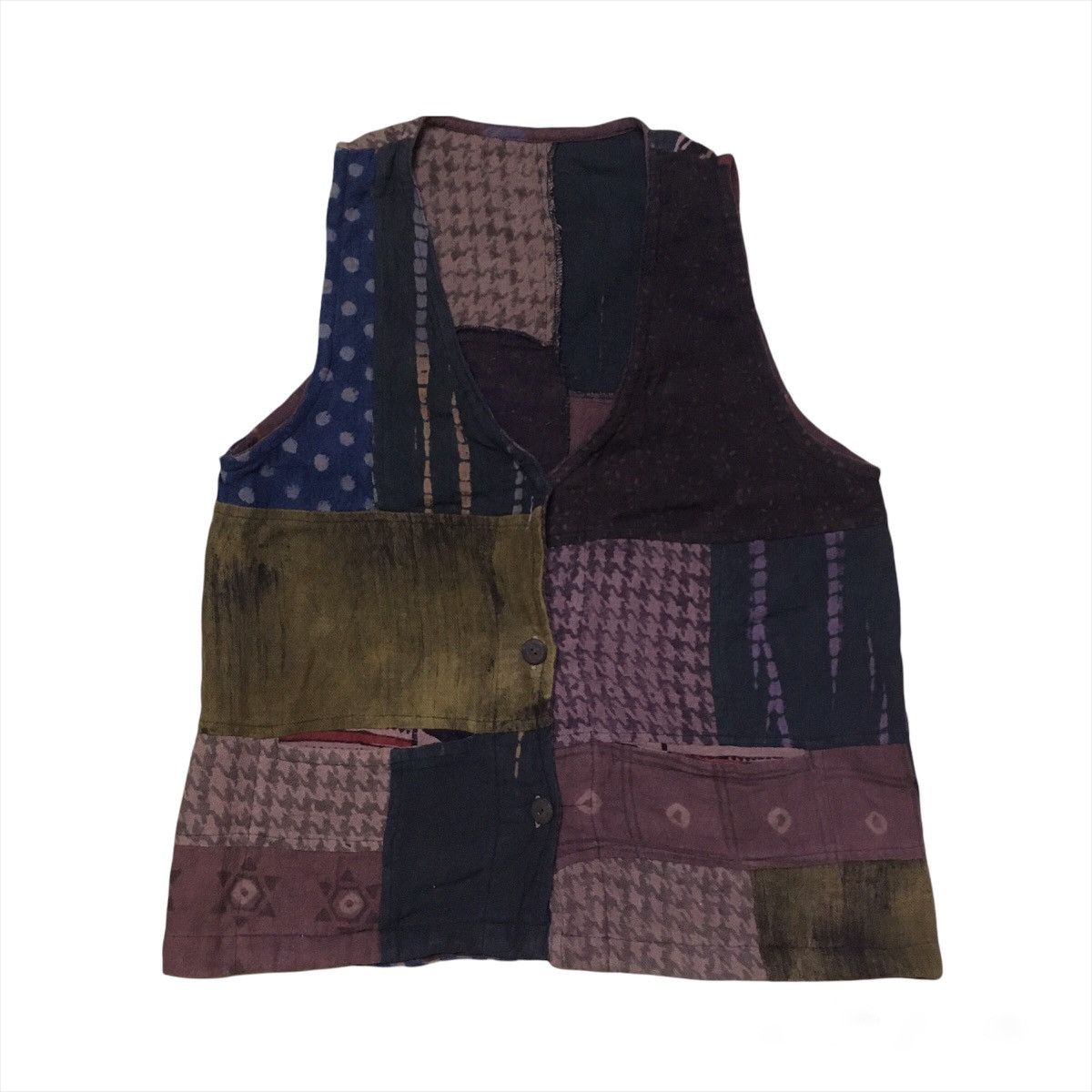 Japanese Brand Japanese Brand Colour Block Patchwork Vest Size US S / EU 44-46 / 1 - 1 Thumbnail