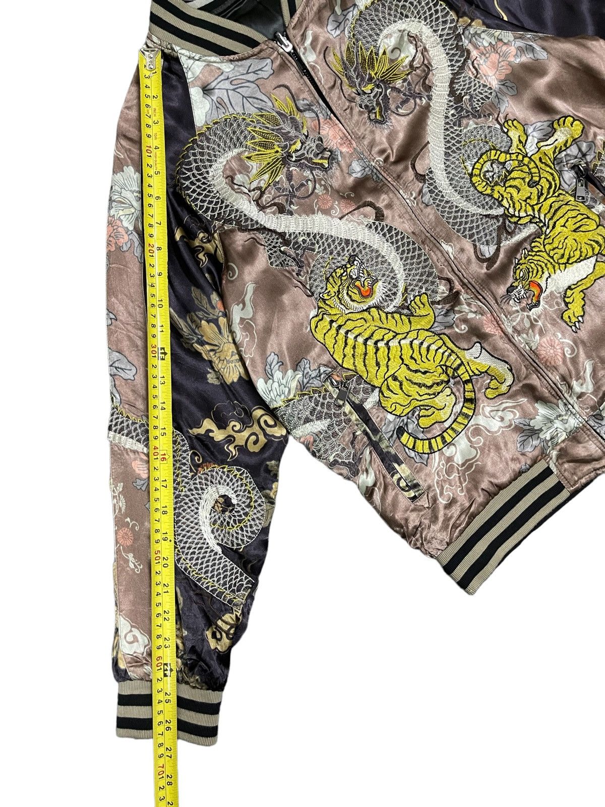 Karakuri Tamashii 🔥Rare🔥 Sukajan X Zara Embroidered Tattoo Art Tiger Dragon Size M / US 6-8 / IT 42-44 - 18 Thumbnail