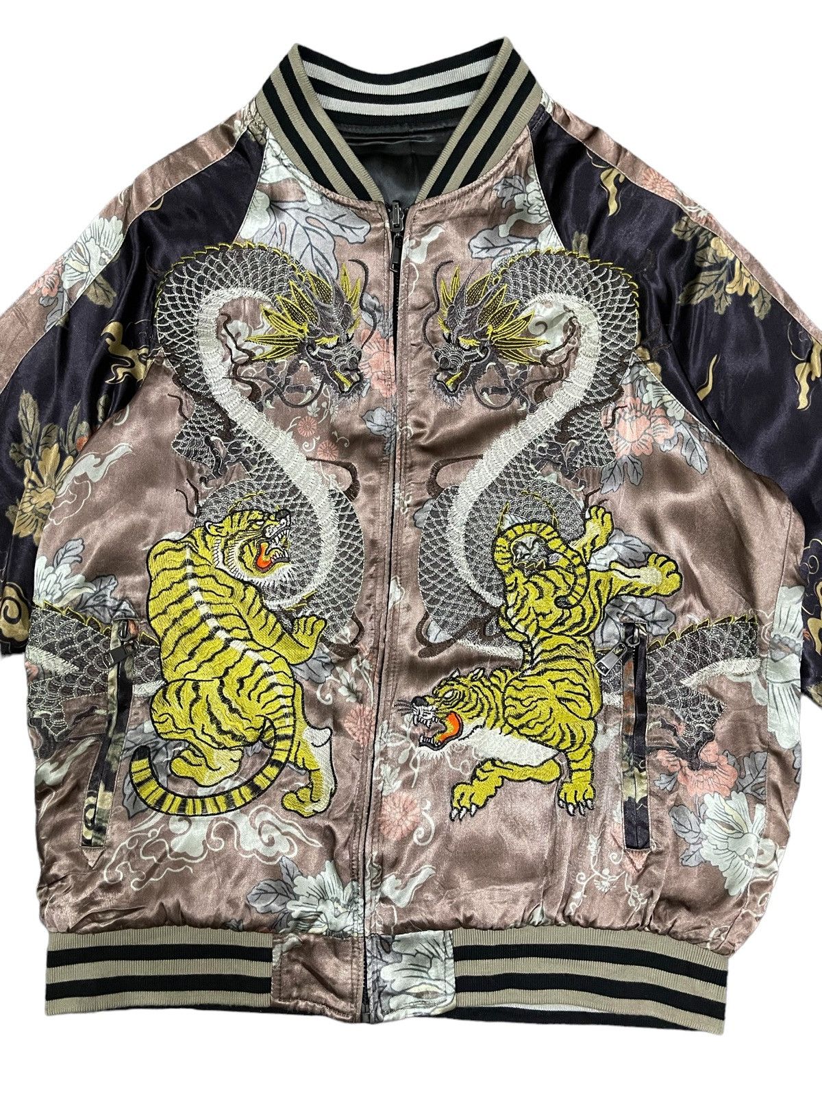 Karakuri Tamashii 🔥Rare🔥 Sukajan X Zara Embroidered Tattoo Art Tiger Dragon Size M / US 6-8 / IT 42-44 - 6 Thumbnail