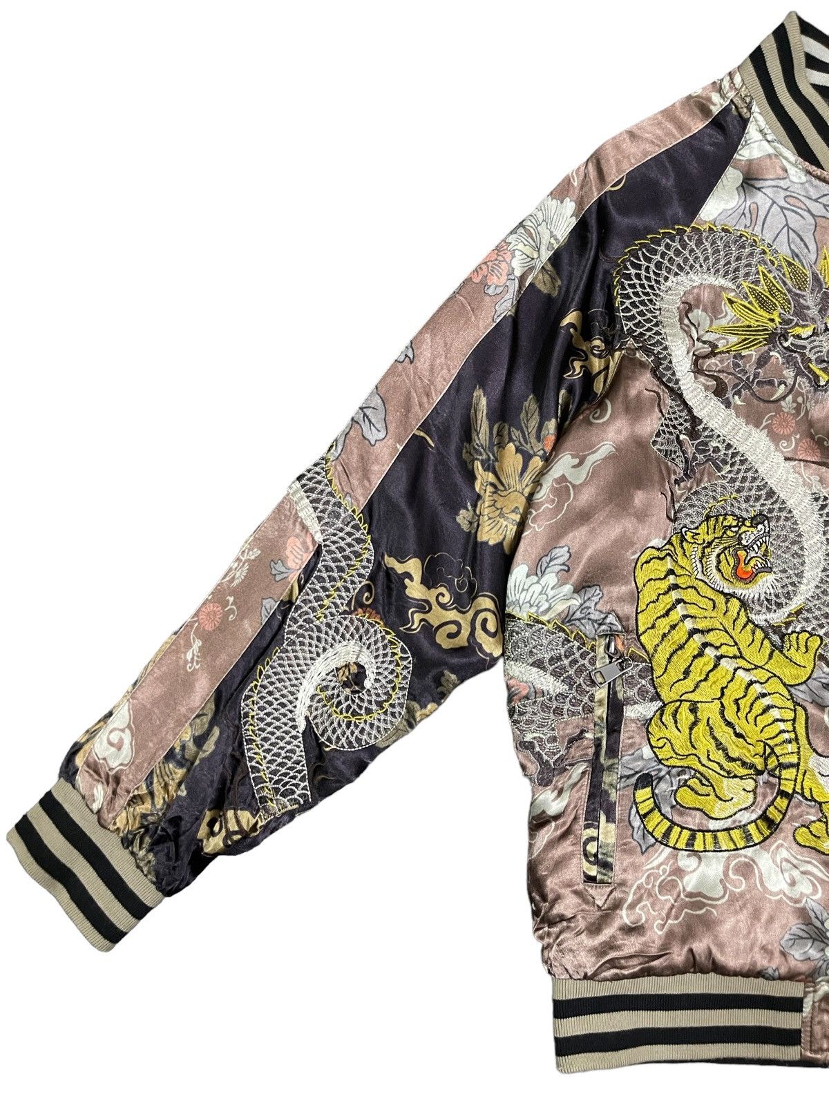 Karakuri Tamashii 🔥Rare🔥 Sukajan X Zara Embroidered Tattoo Art Tiger Dragon Size M / US 6-8 / IT 42-44 - 9 Thumbnail