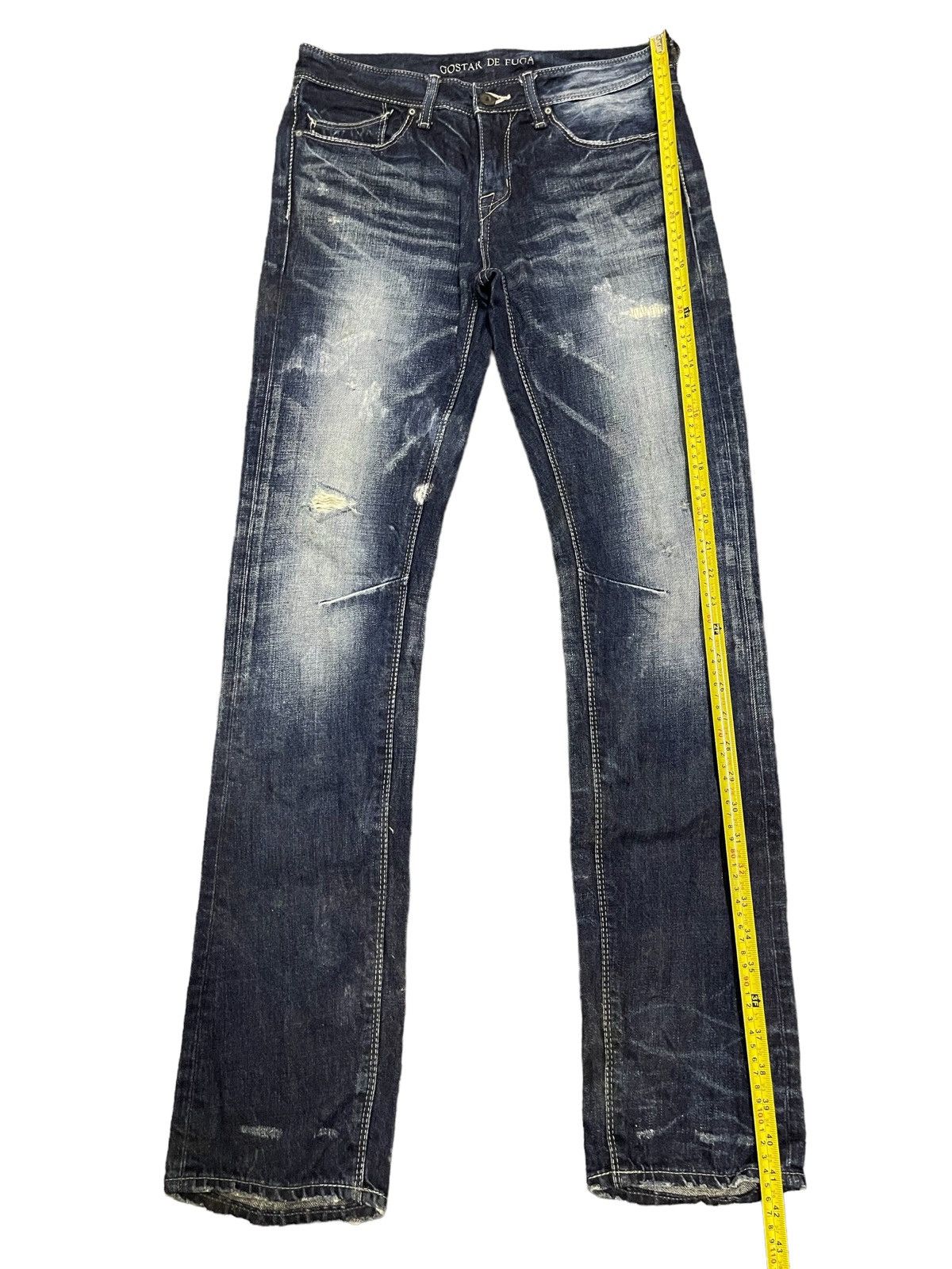 GOSTAR DE FUGA Vintage Japanese Gostar De Fuga Blue Wash Distressed Jeans Size US 29 - 14 Thumbnail