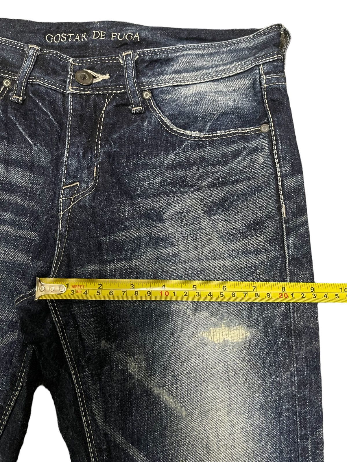 GOSTAR DE FUGA Vintage Japanese Gostar De Fuga Blue Wash Distressed Jeans Size US 29 - 15 Thumbnail