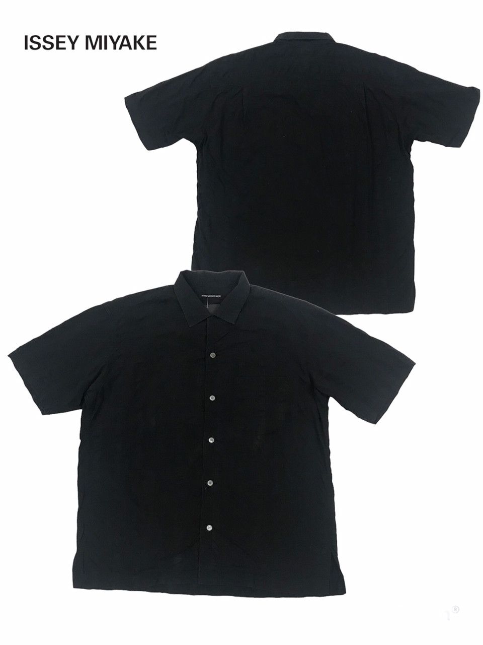 ISSEY MIYAKE Brush-tag collar, modified pullover shirt blouse tops purple