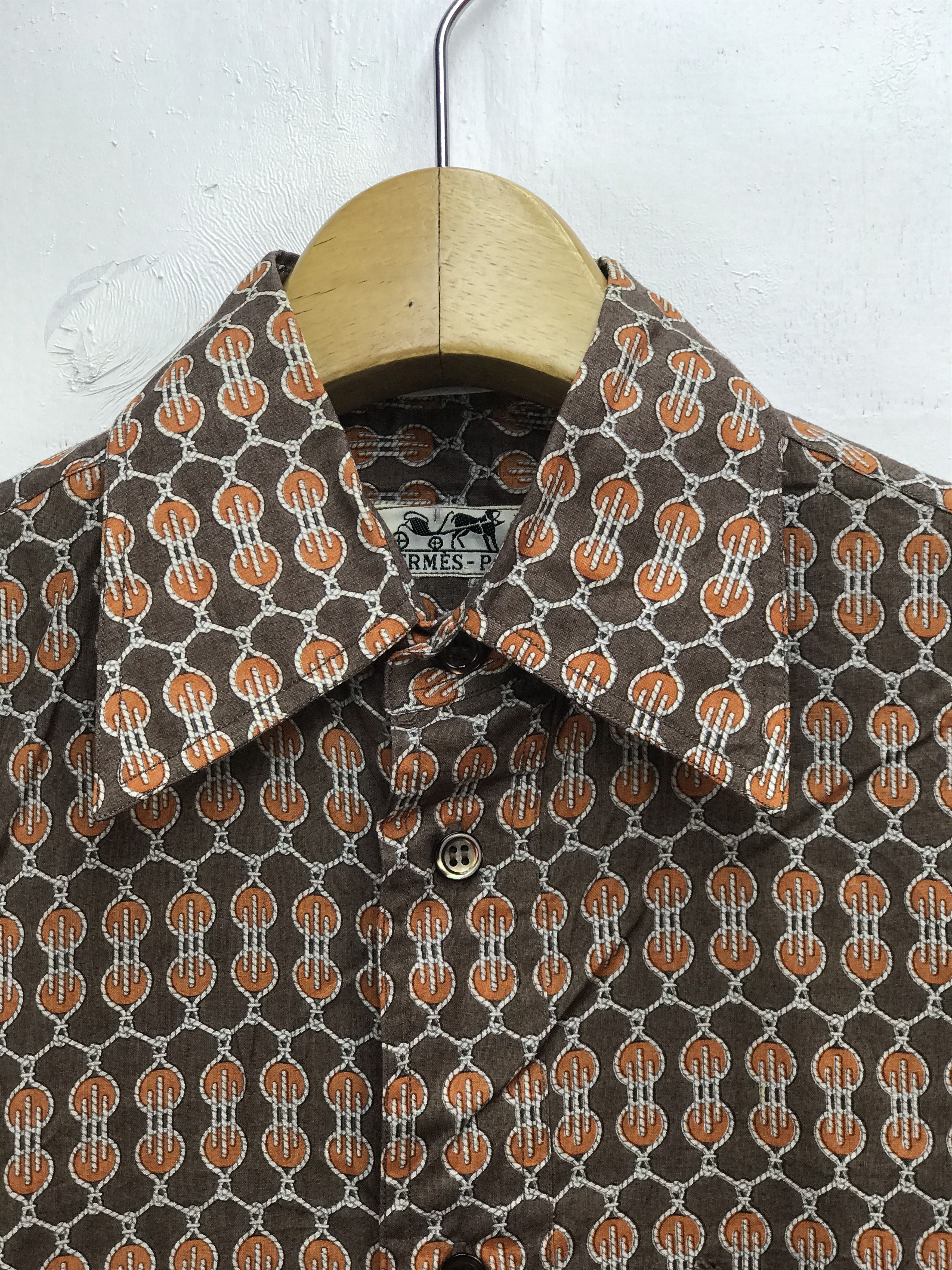 Hermes VINTAGE HERMES RARE DESIGN SHIRT Size US S / EU 44-46 / 1 - 3 Thumbnail