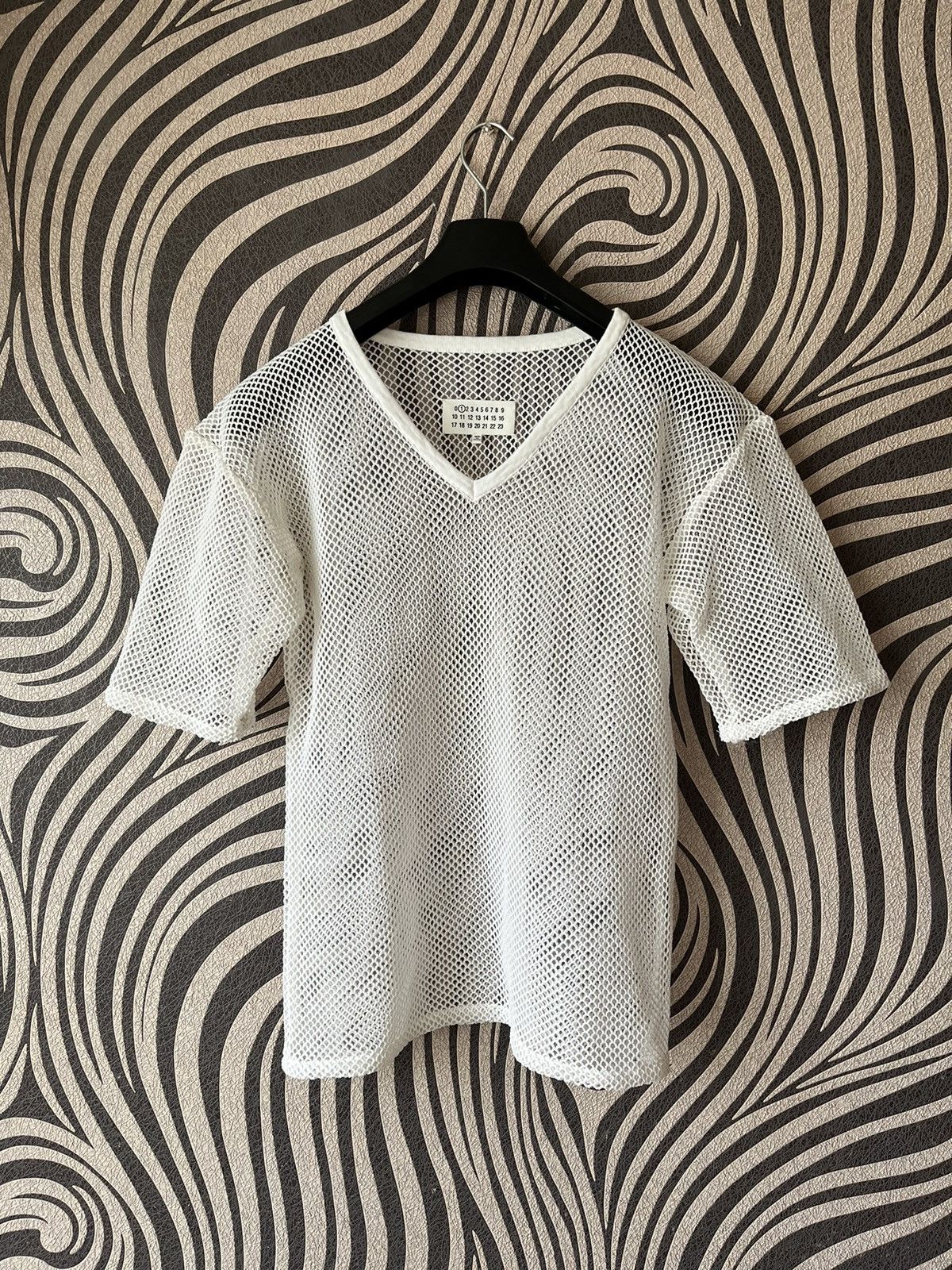 image of Maison Margiela Maison Martin Margiela Knit Mesh T Shirt in White, Men's (Size Small)