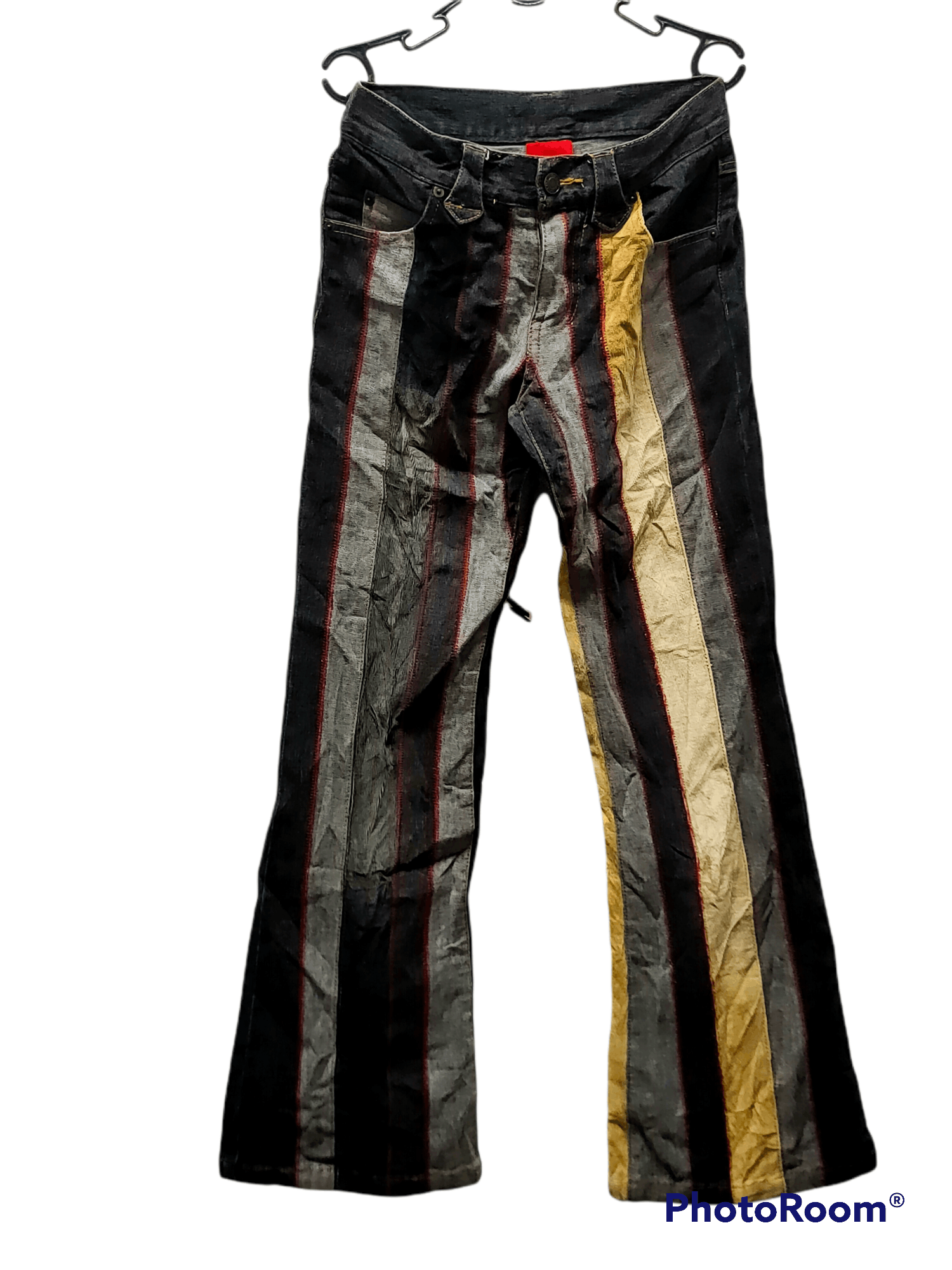 Japanese Brand Slang jeans flare star hippie pacthwork cord 70s retro Size US 30 / EU 46 - 1 Thumbnail