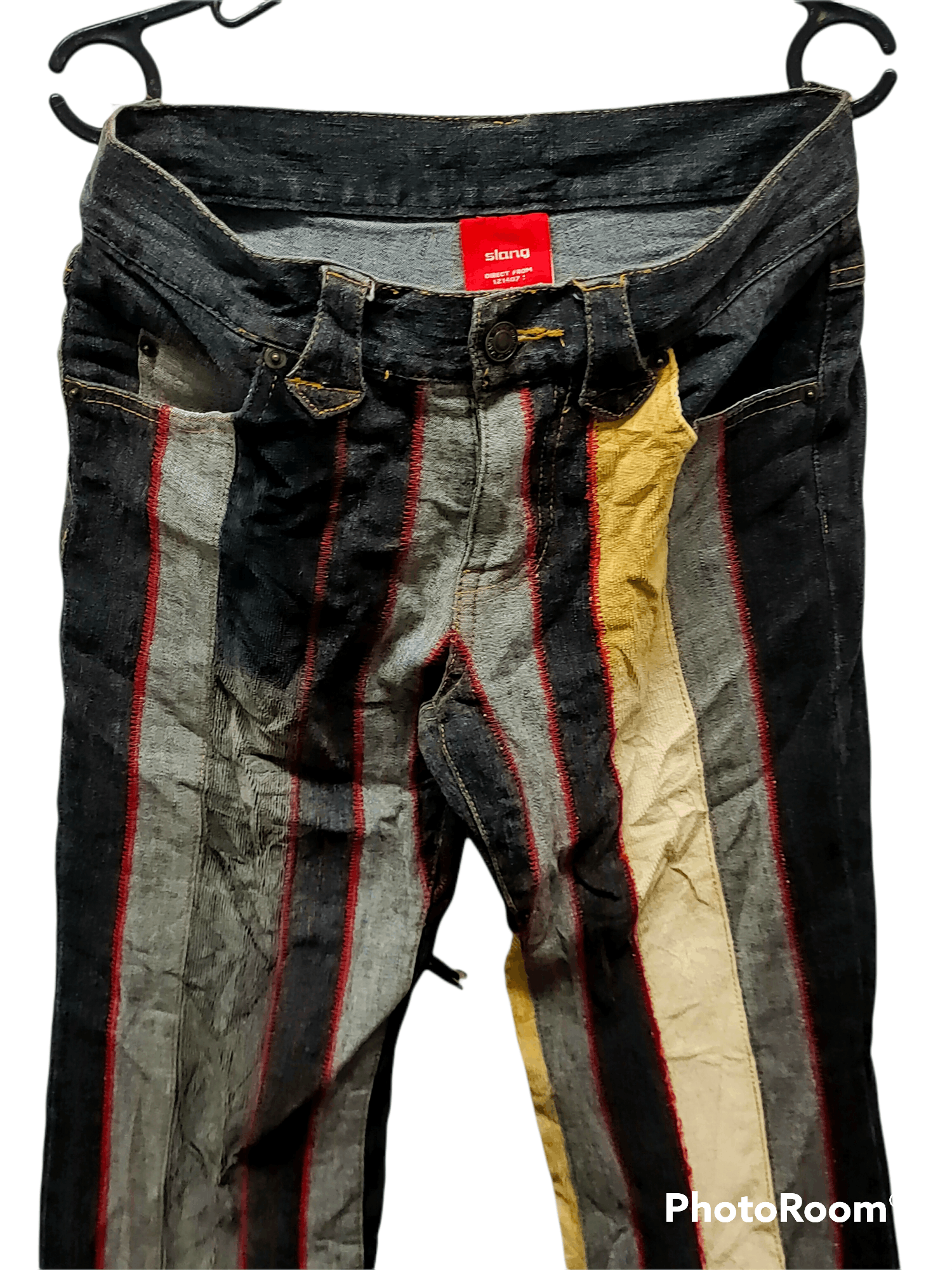 Japanese Brand Slang jeans flare star hippie pacthwork cord 70s retro Size US 30 / EU 46 - 6 Thumbnail