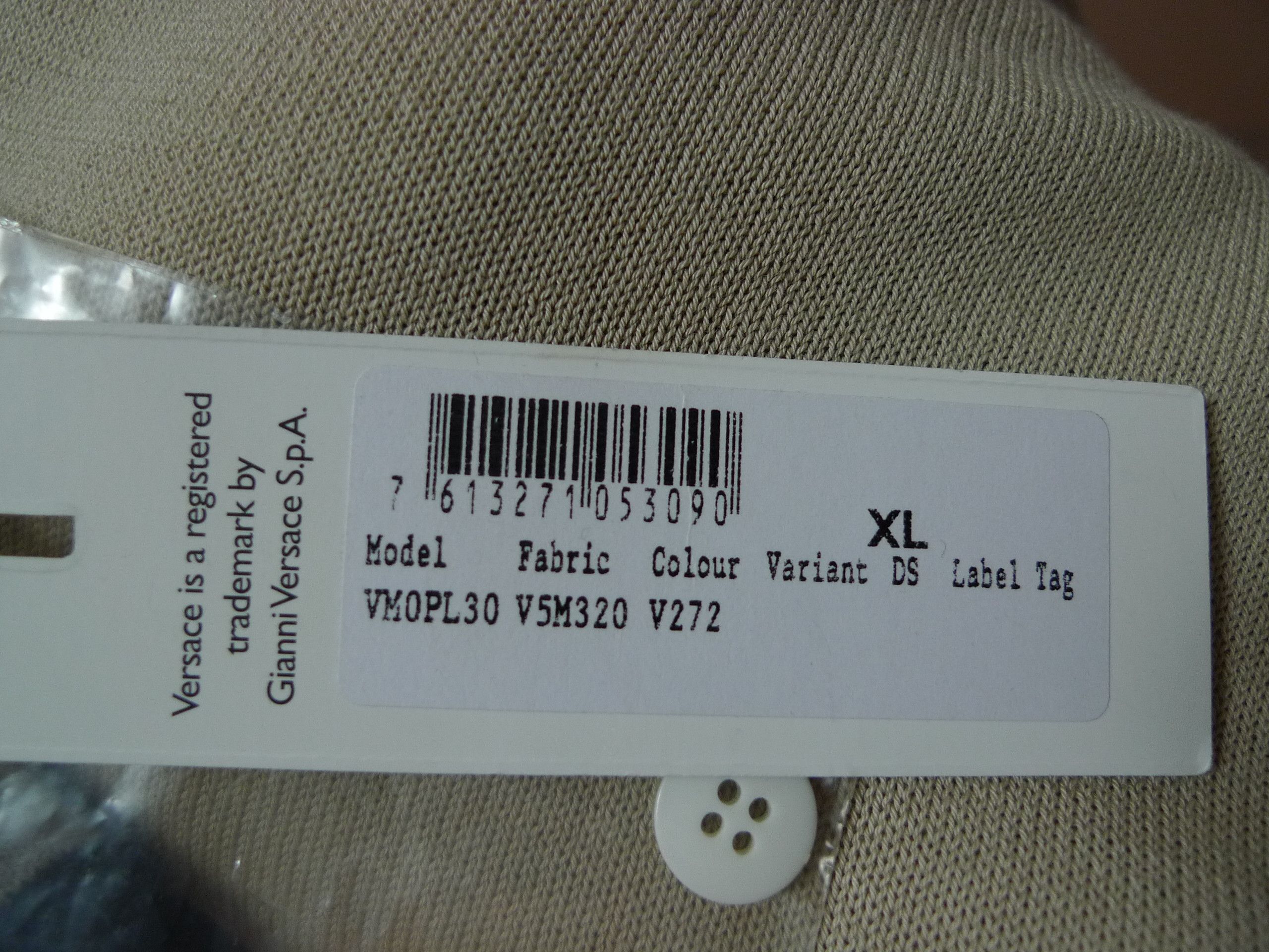 Versace VERSACE COLLECTION 3 BUTTON BEIGE POLO SWEATHER SIZE XL Size US XL / EU 56 / 4 - 10 Thumbnail