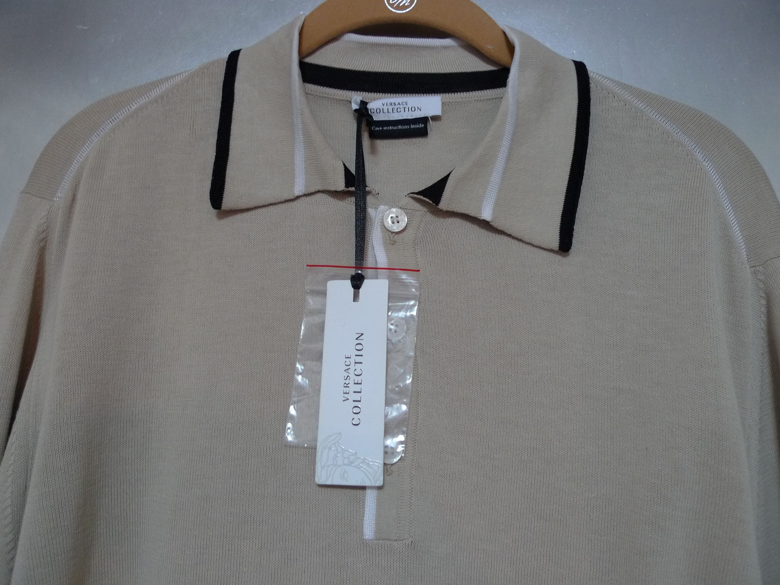 Versace VERSACE COLLECTION 3 BUTTON BEIGE POLO SWEATHER SIZE XL Size US XL / EU 56 / 4 - 2 Thumbnail