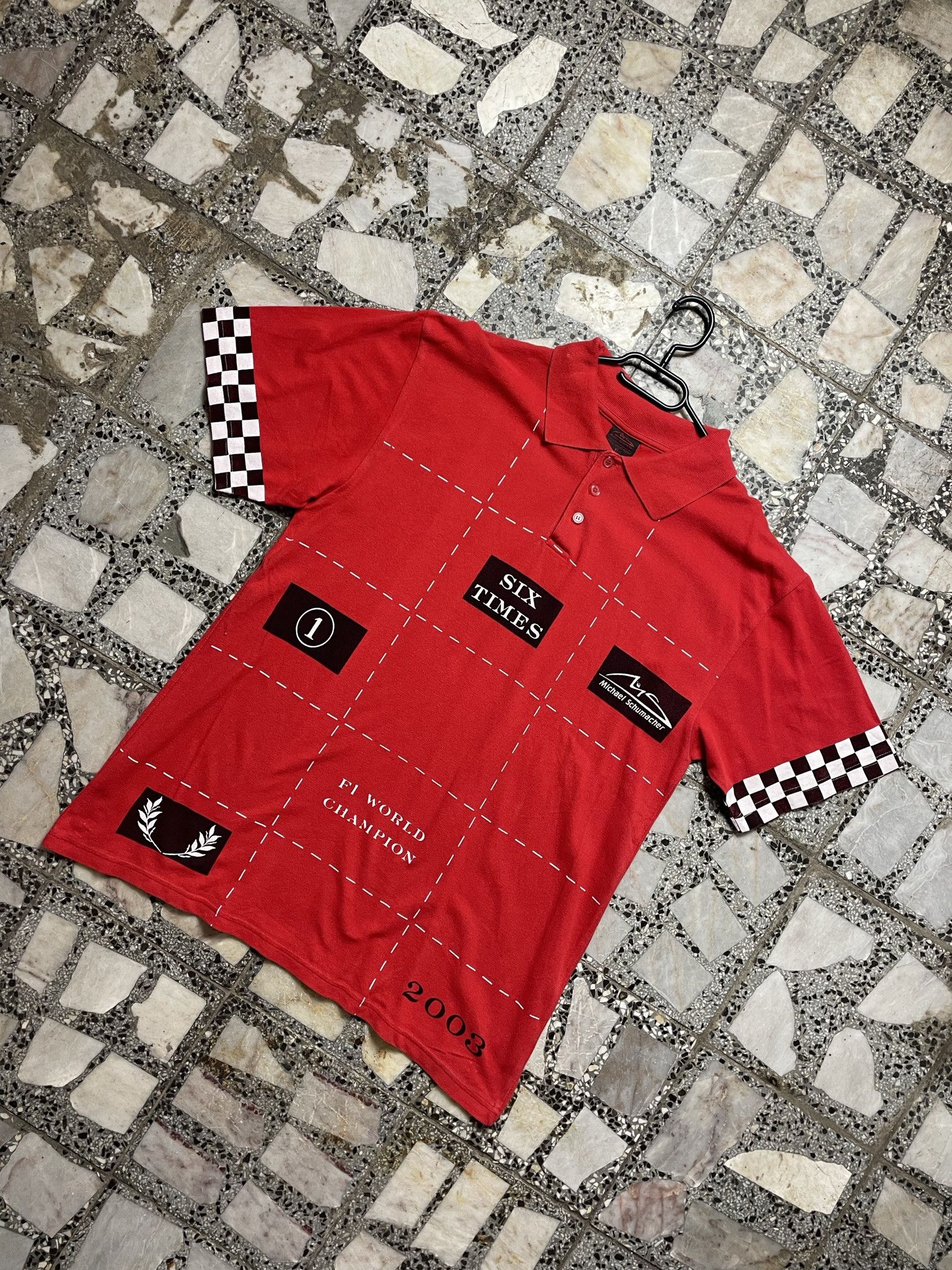 T-shirt Vintage Michael Schumacher Formule 1 Années 90 – Rouge, Taille L, Très Bon état