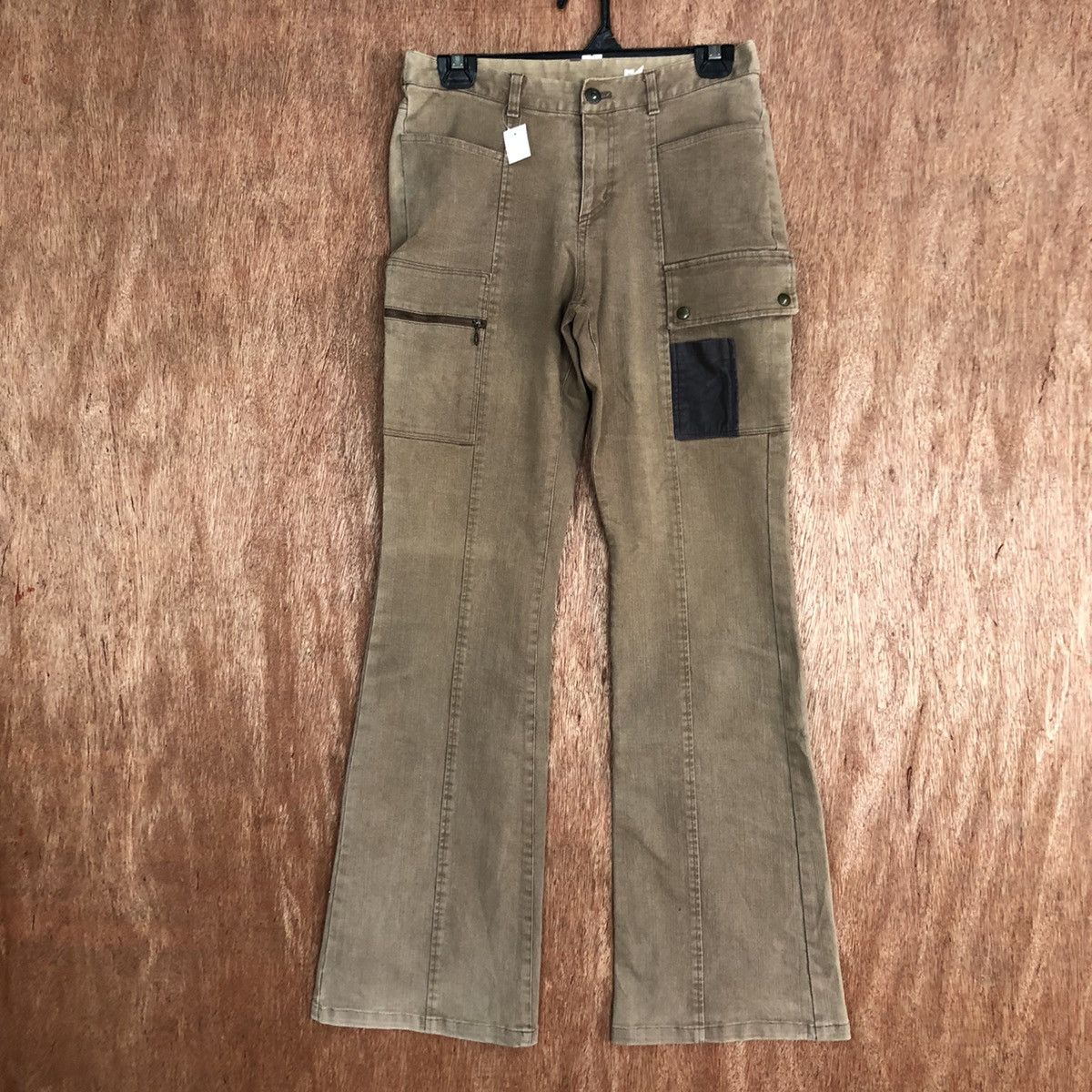 DL Seeze Brown bootcut utility Multipocket Cargo Pants #1774