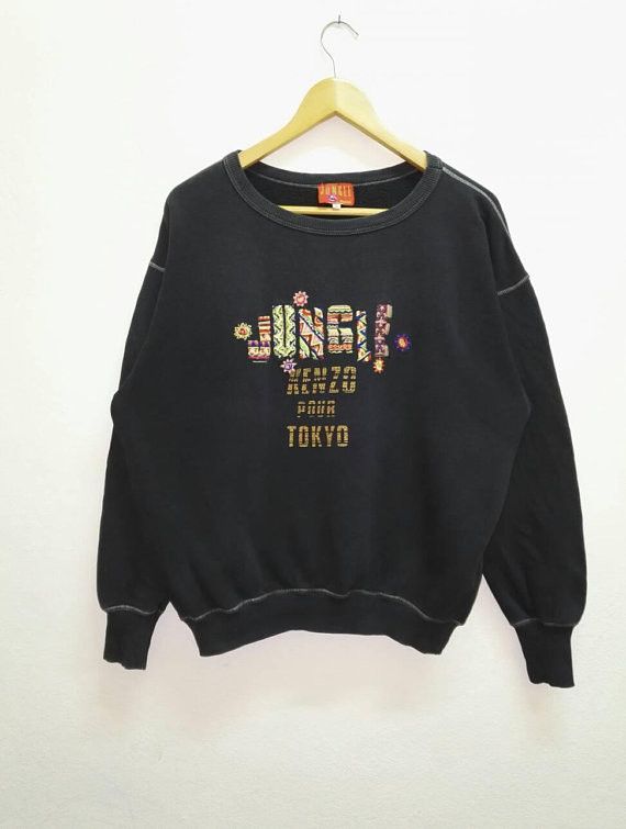 image of Italian Designers x Kenzo Steals Sweatshirt Jungle Kenzo Pour Tokyo Embroidered Logo in Black (Size