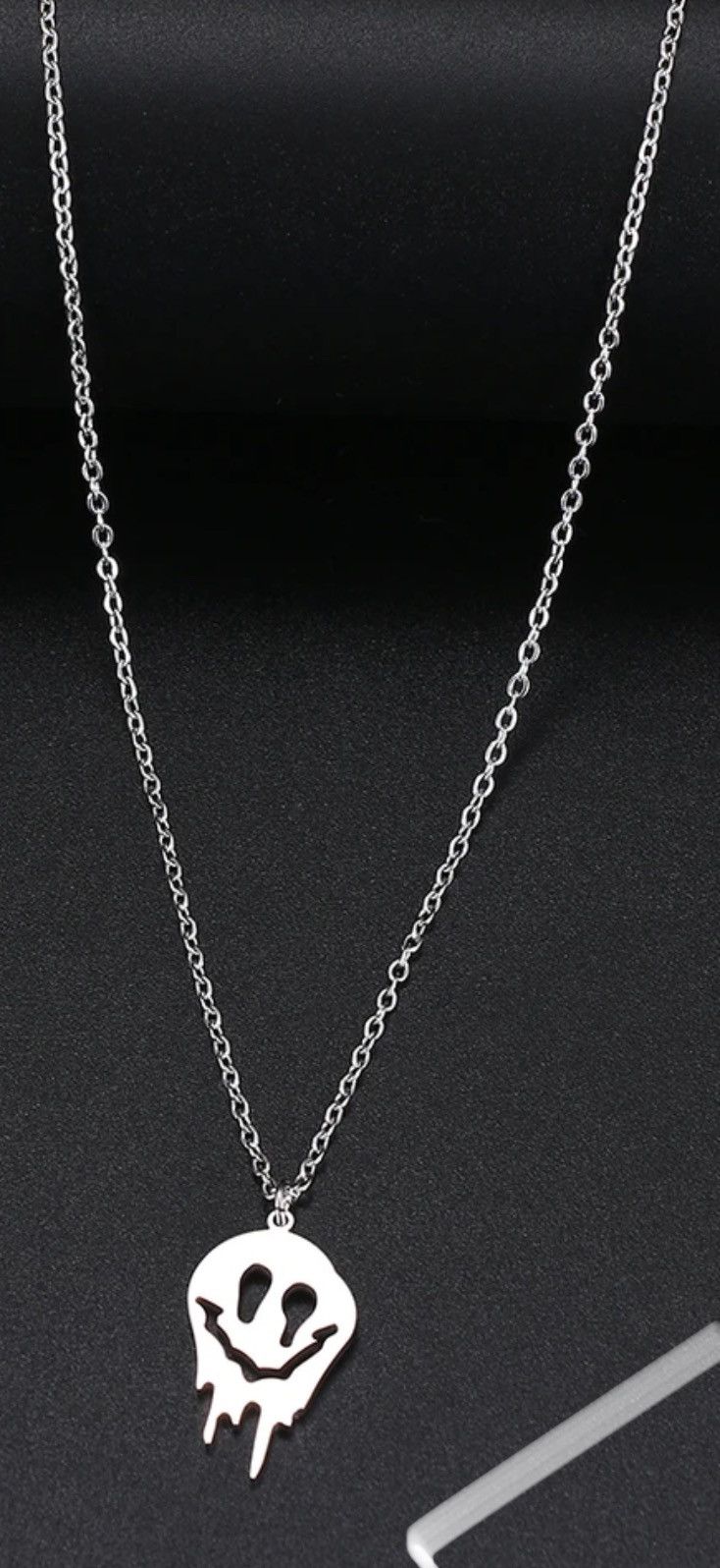 Jewelry Halloween Ghost Gothic Pendant Chain Necklace Size ONE SIZE - 2 Thumbnail