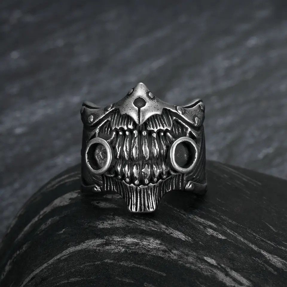 Jewelry × Vintage Stainless Steel Skull Ring Size ONE SIZE - 3 Thumbnail