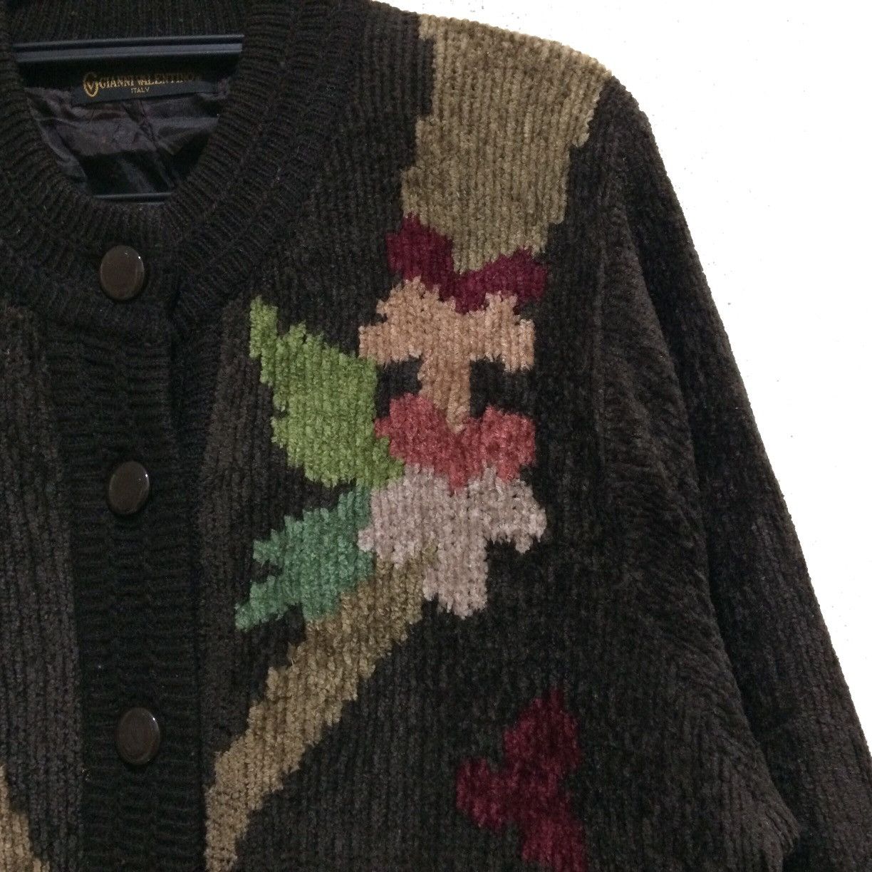 Gianni Valentino Vintage Gianni Valentino Italy Knitwear Flower Jacket Size US L / EU 52-54 / 3 - 2 Thumbnail