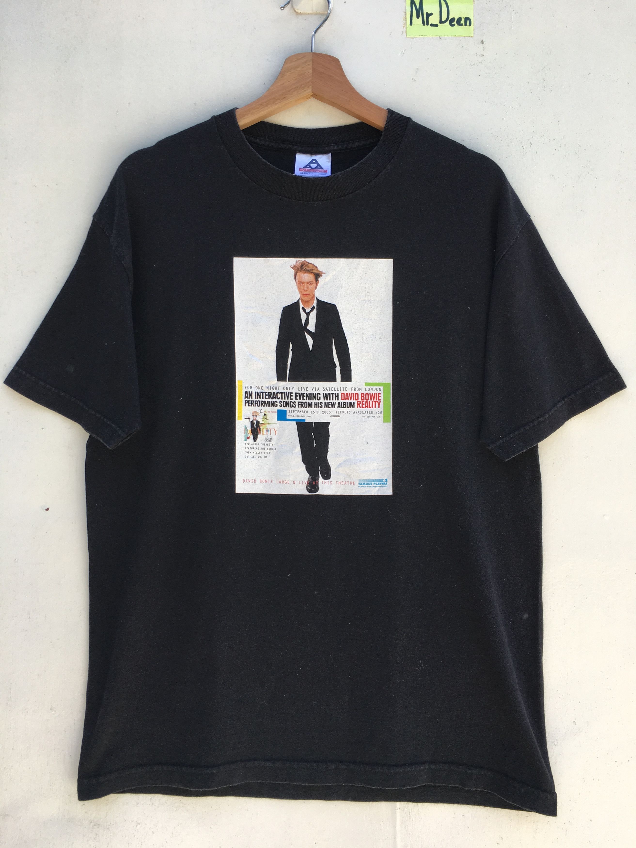 Band Tees VINTAGE 2003 David Bowie Reality OFFICIAL SONY T-Shirt Size US L / EU 52-54 / 3 - 1 Thumbnail