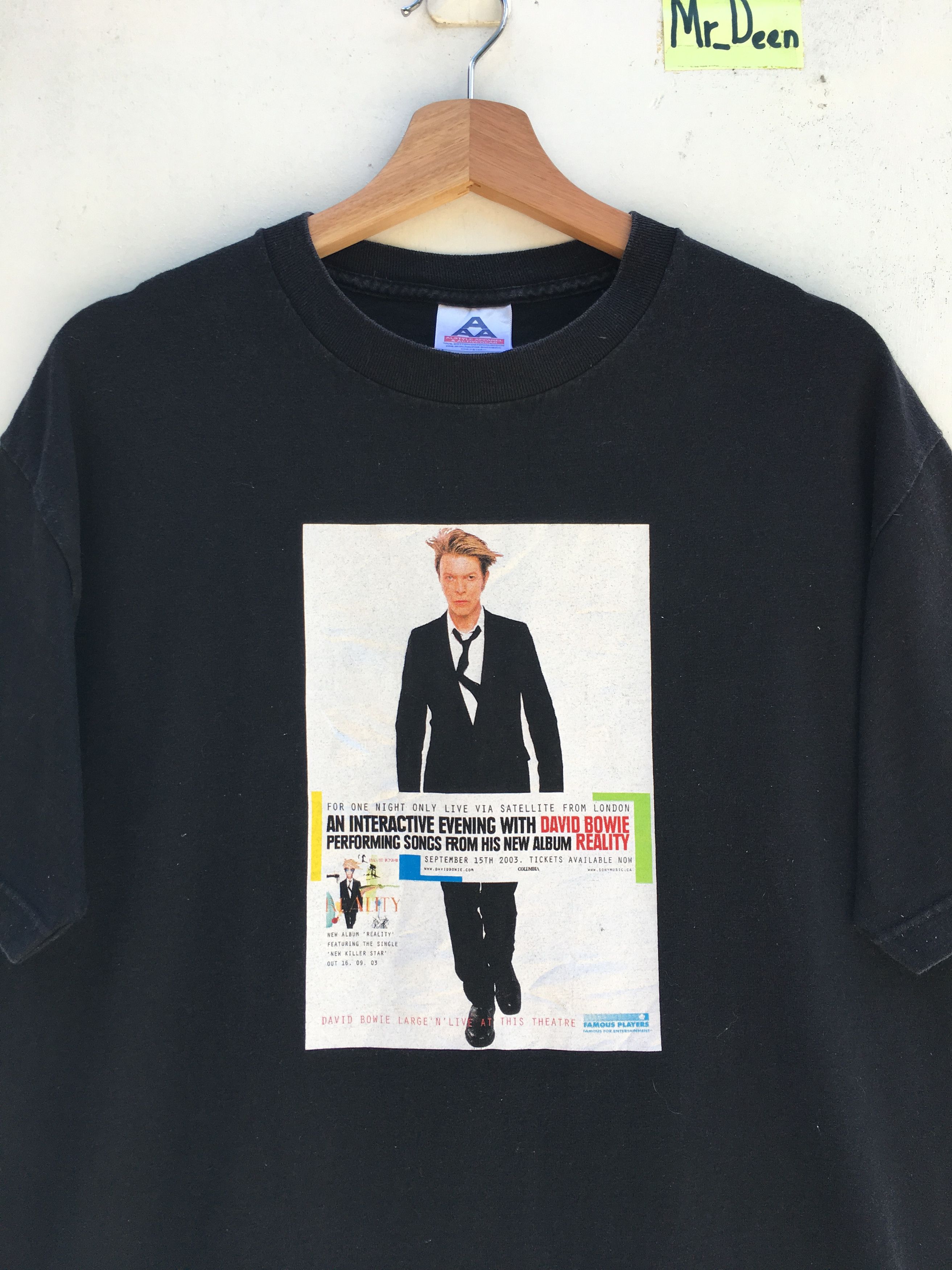 Band Tees VINTAGE 2003 David Bowie Reality OFFICIAL SONY T-Shirt Size US L / EU 52-54 / 3 - 4 Thumbnail