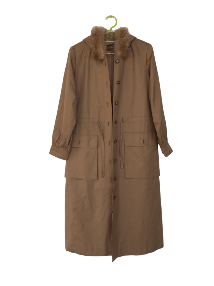 Vintage YSL Fur Trim Collar Trench Coat Size ONE SIZE - 3 Thumbnail