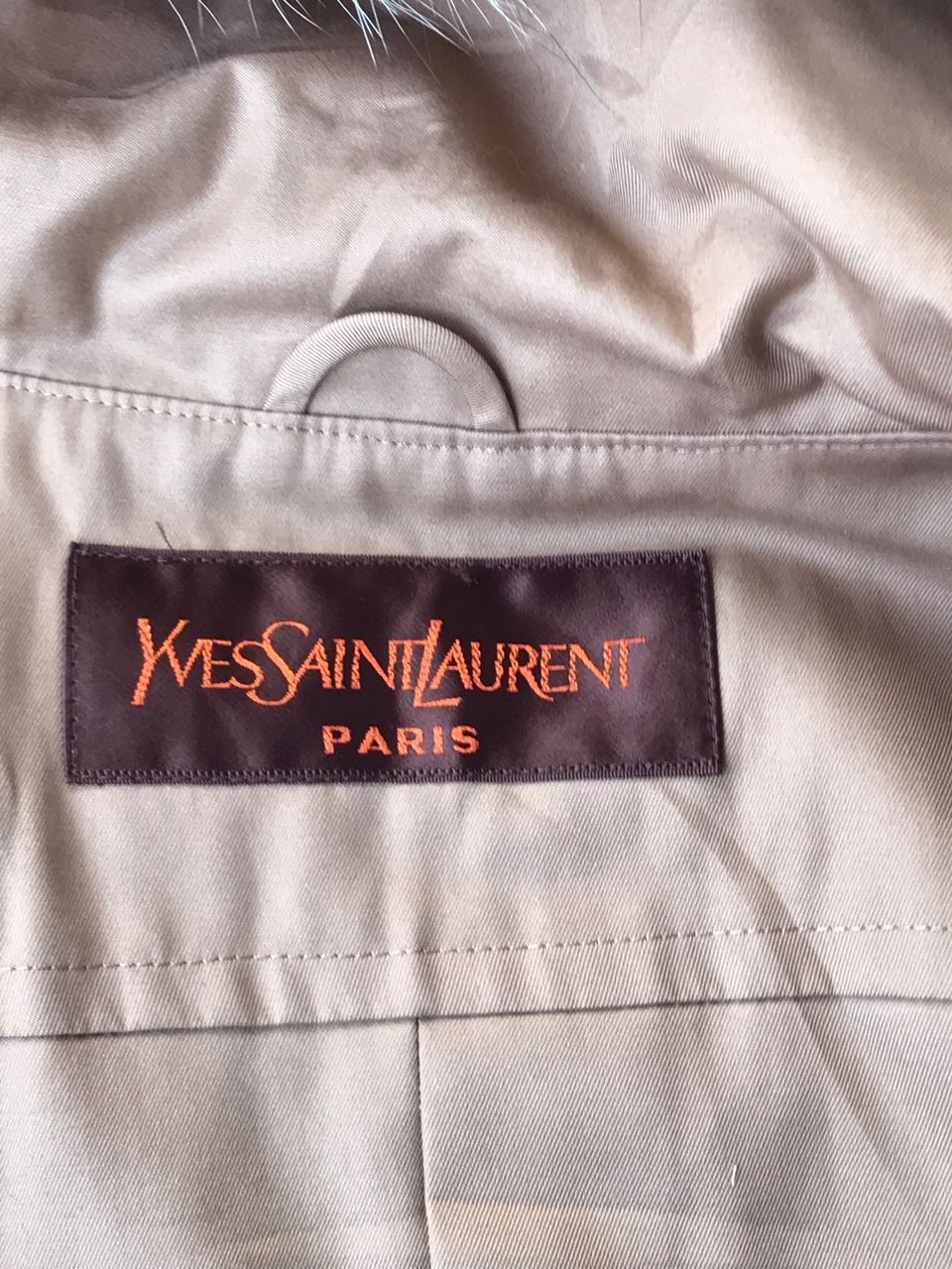Vintage YSL Fur Trim Collar Trench Coat Size ONE SIZE - 10 Thumbnail