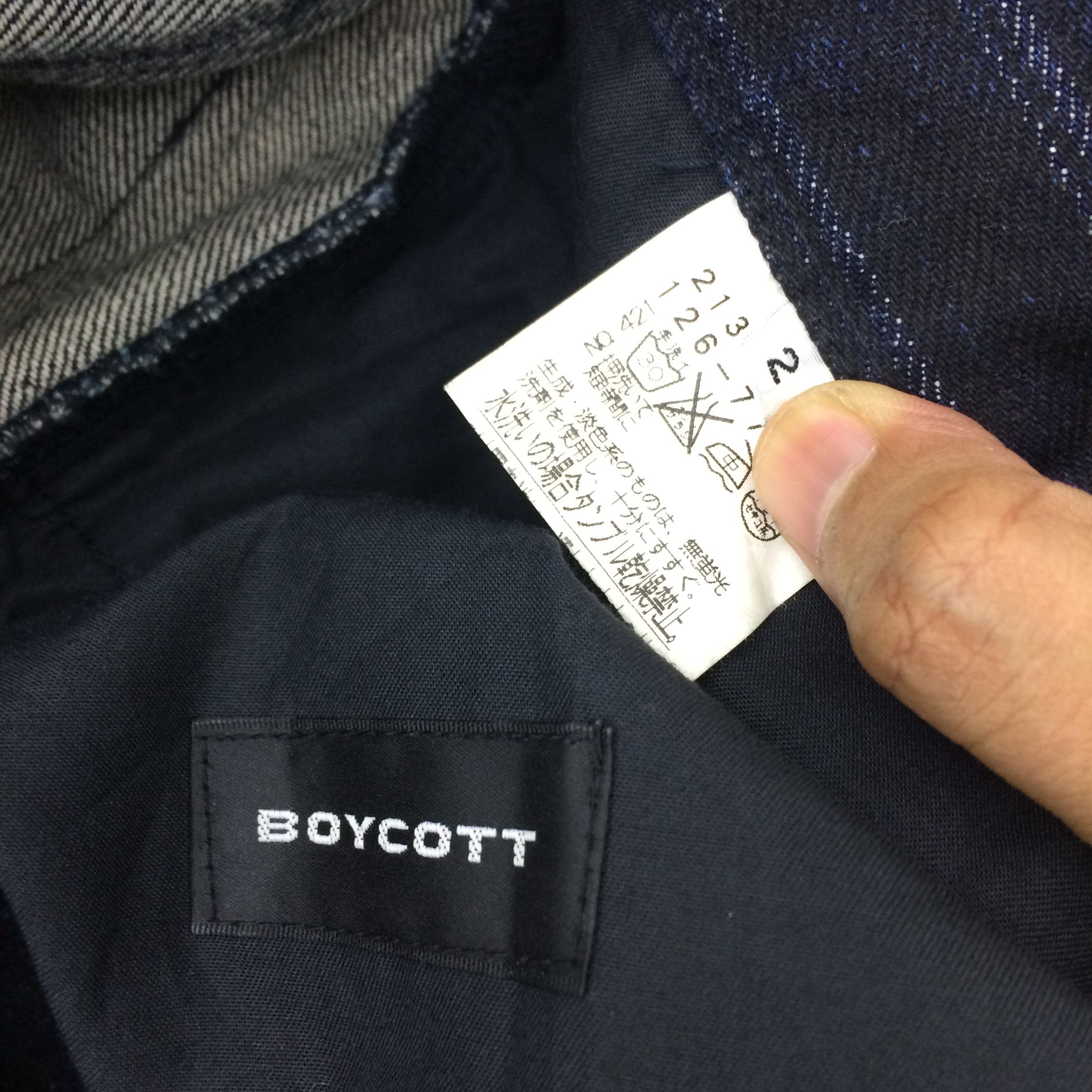 Boycott × Japanese Brand X57 JAPAN BOYCOTT STRIPED DENIM CARGO FLARED PANTS Size US 32 / EU 48 - 5 Thumbnail