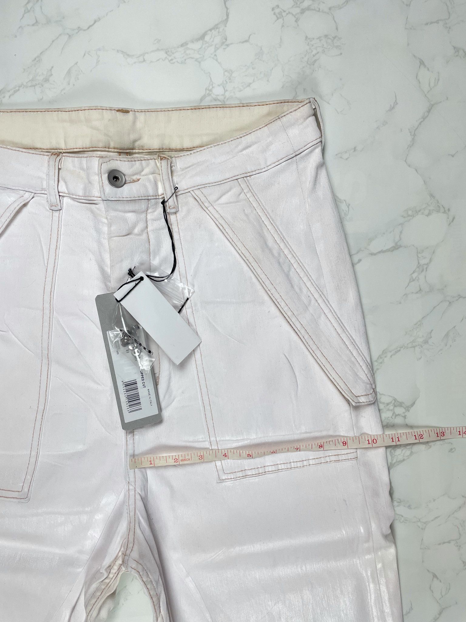 Rick Owens × Rick Owens Drkshdw 🔥65% OFF🔥 [SALE] Rick Owens Cargo Waxed Cropped Jeans Size US 31 - 7 Thumbnail
