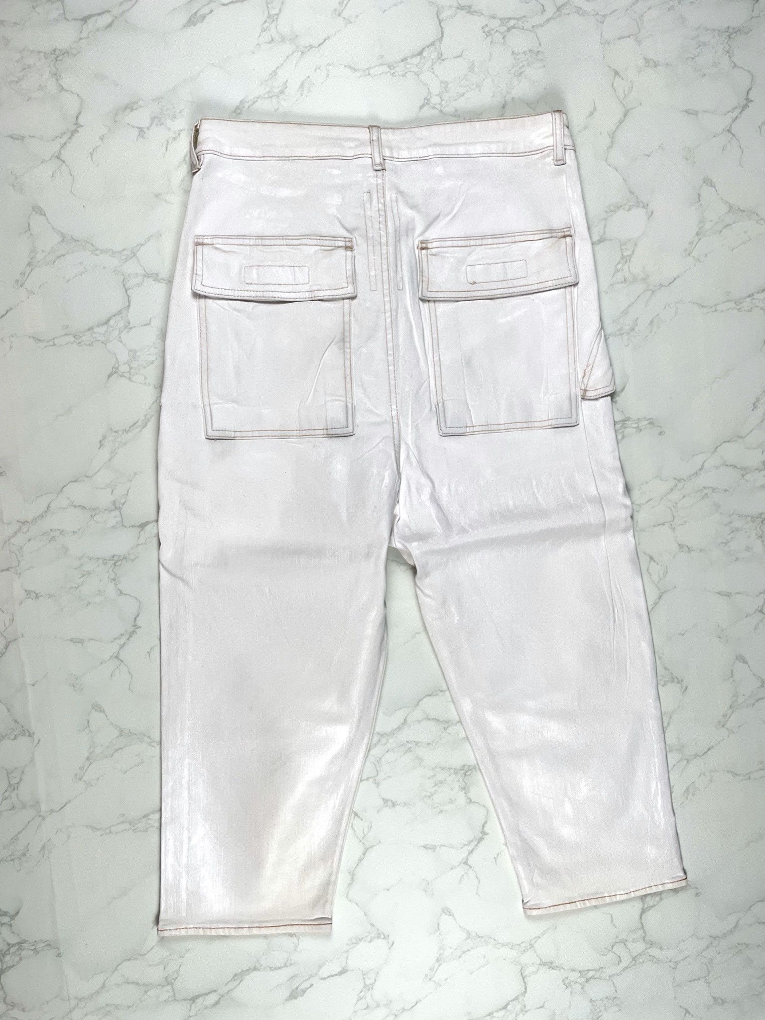Rick Owens × Rick Owens Drkshdw 🔥65% OFF🔥 [SALE] Rick Owens Cargo Waxed Cropped Jeans Size US 31 - 15 Thumbnail