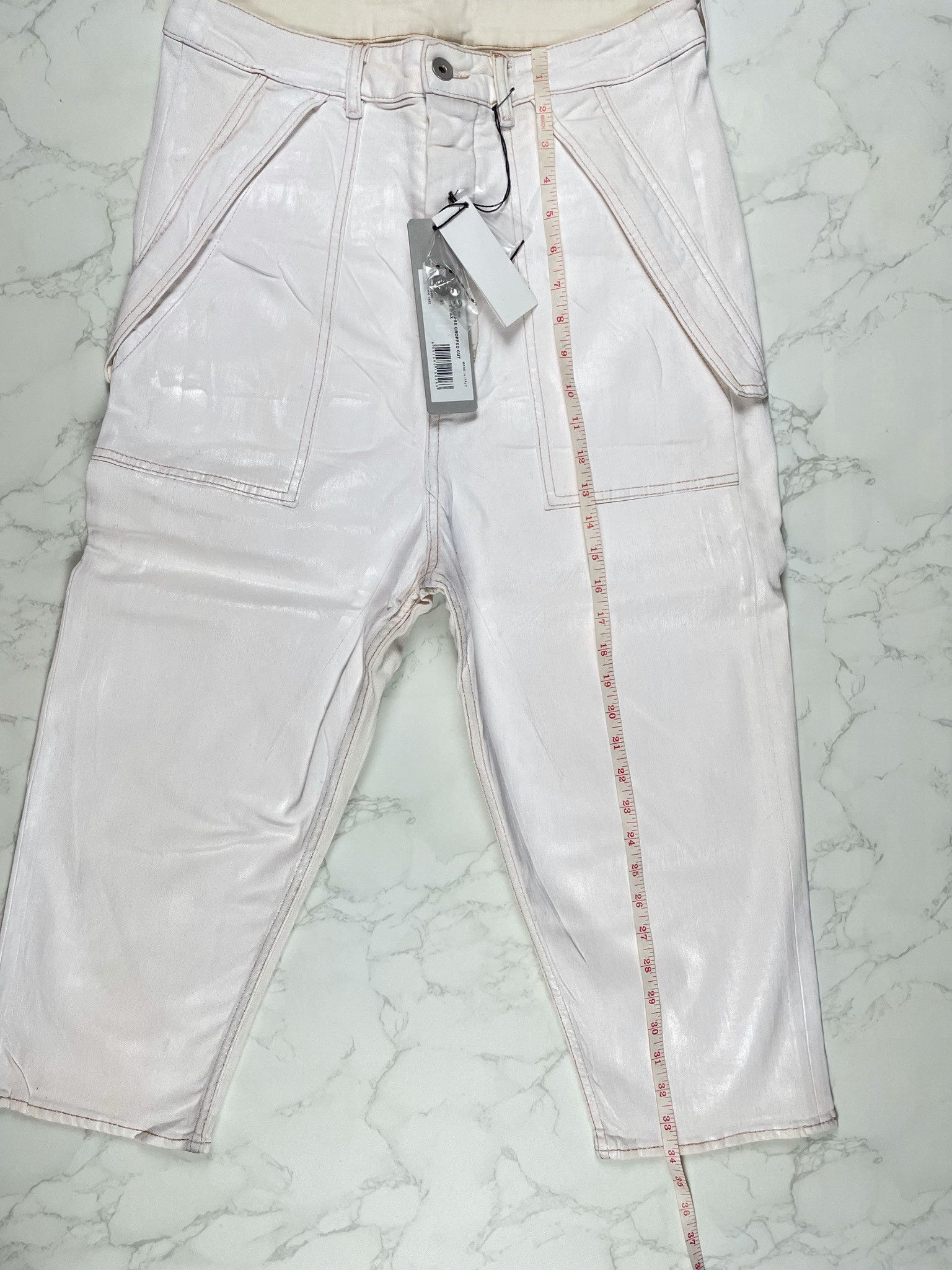 Rick Owens × Rick Owens Drkshdw 🔥65% OFF🔥 [SALE] Rick Owens Cargo Waxed Cropped Jeans Size US 31 - 8 Thumbnail