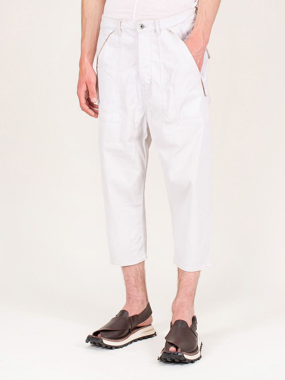 Rick Owens × Rick Owens Drkshdw 🔥65% OFF🔥 [SALE] Rick Owens Cargo Waxed Cropped Jeans Size US 31 - 1 Thumbnail