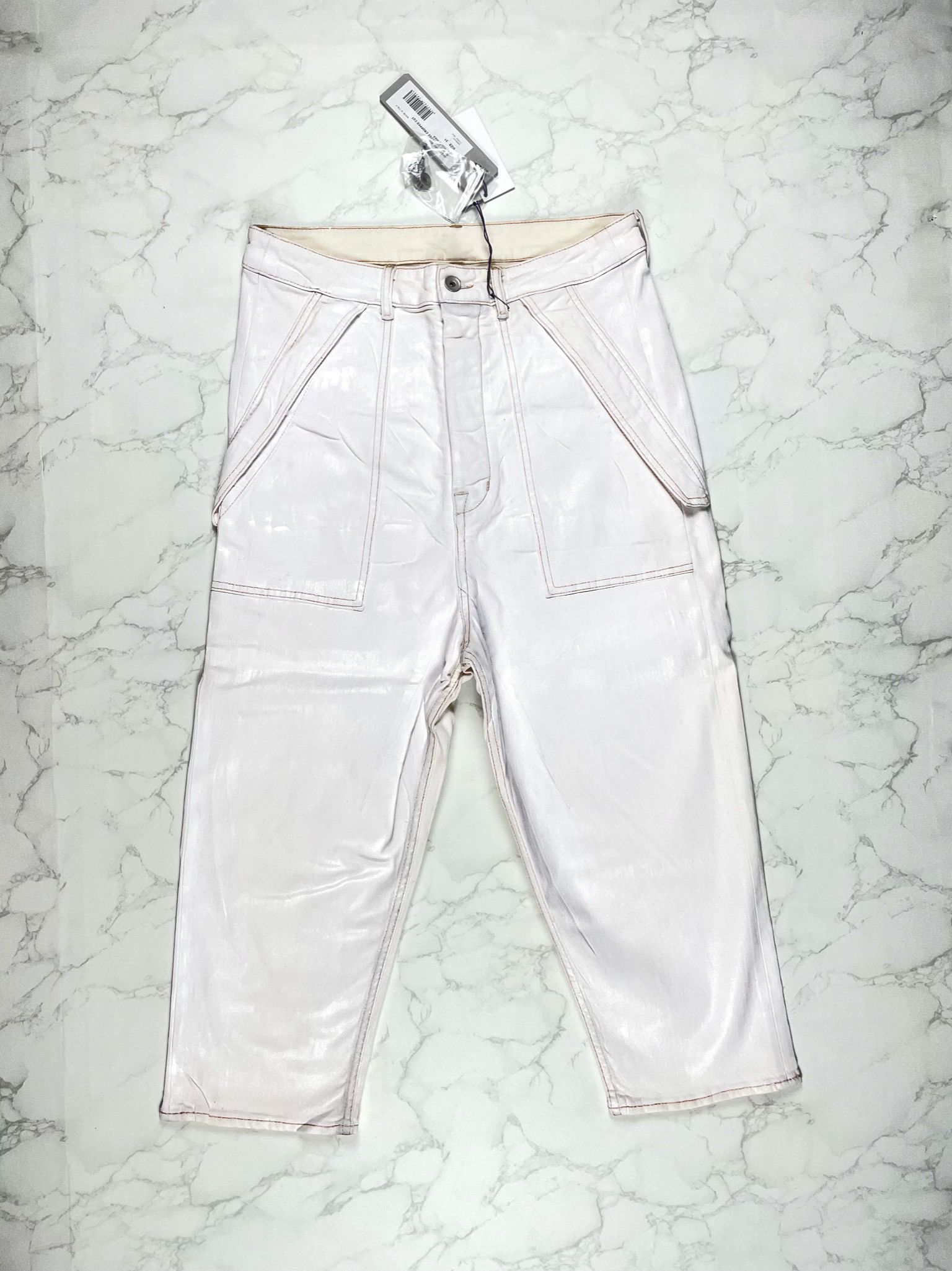 Rick Owens × Rick Owens Drkshdw 🔥65% OFF🔥 [SALE] Rick Owens Cargo Waxed Cropped Jeans Size US 31 - 2 Thumbnail