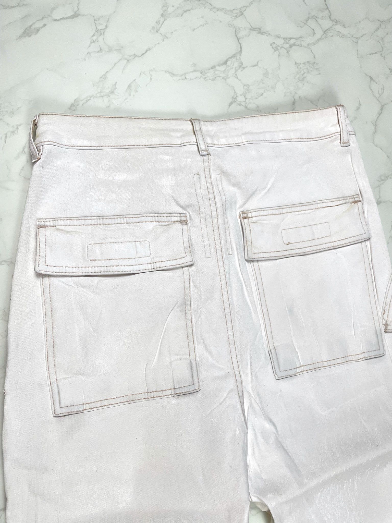 Rick Owens × Rick Owens Drkshdw 🔥65% OFF🔥 [SALE] Rick Owens Cargo Waxed Cropped Jeans Size US 31 - 16 Thumbnail