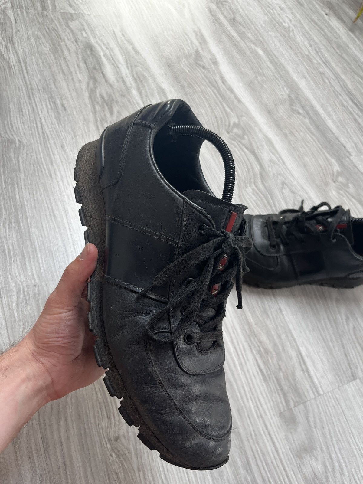 Prada Prada 4e 2718 archive leather low top sneakers | Grailed