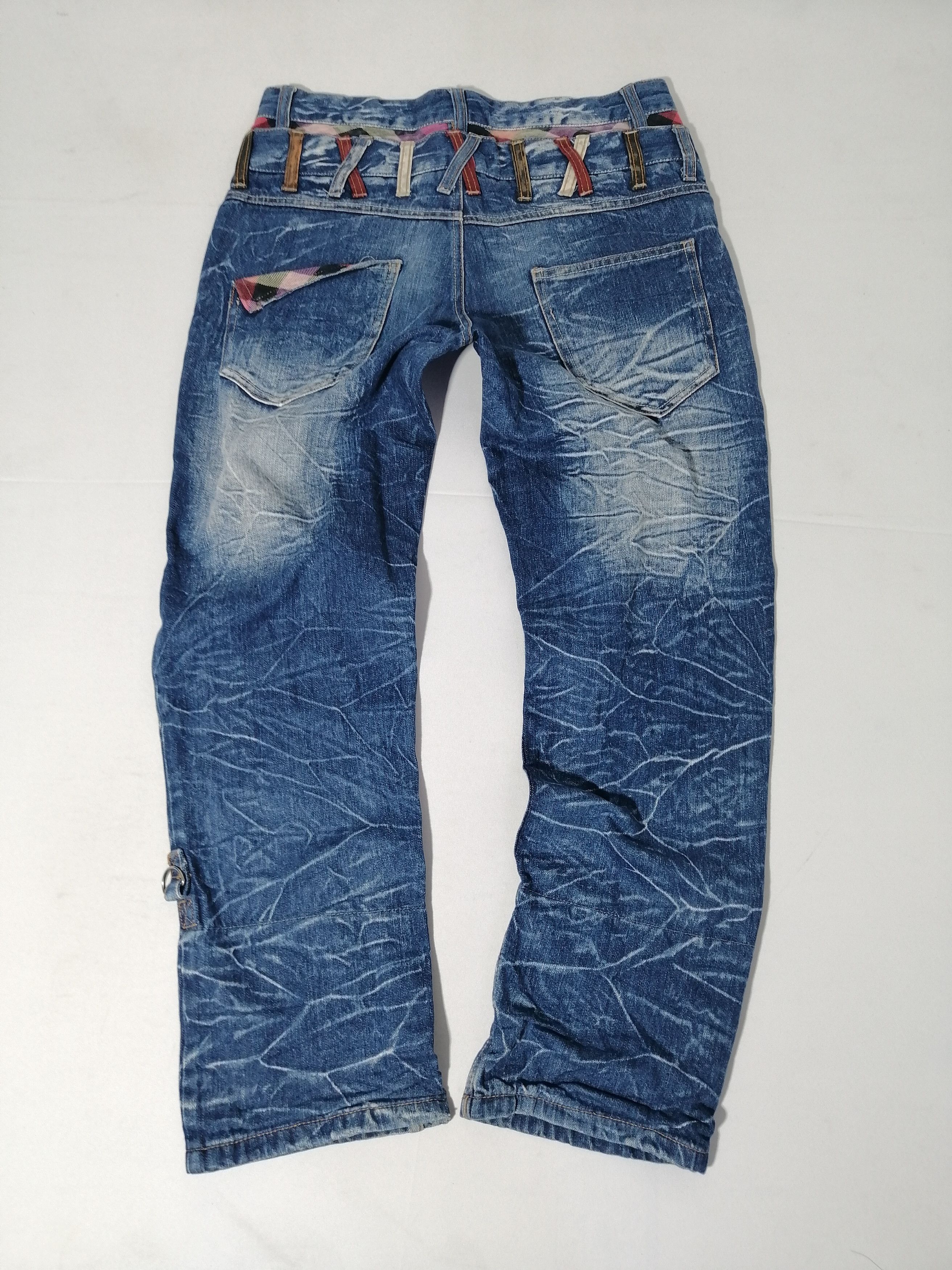Designer × Japanese Brand Barcedos Exchange Nice Design Double Waist Denim Jeans Size US 30 / EU 46 - 2 Thumbnail