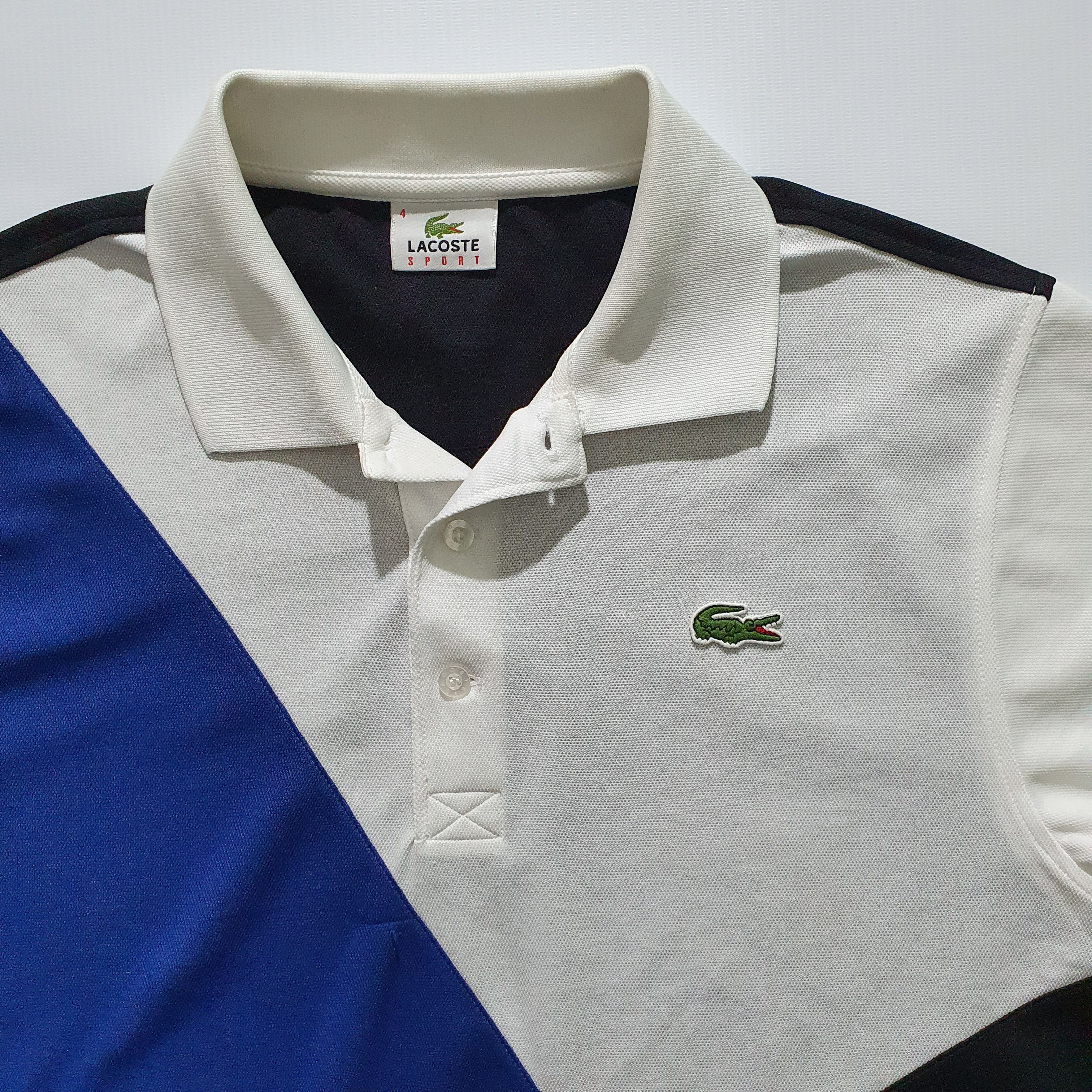 Lacoste × Vintage Vintage LACOSTE Sport Abstract Polo Tee Shirt Tennis Size US L / EU 52-54 / 3 - 3 Thumbnail