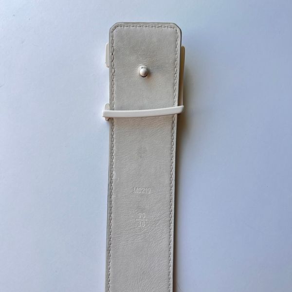 Louis Vuitton White Leather Ss19 Virgil Shape Lv Initiales 40mm