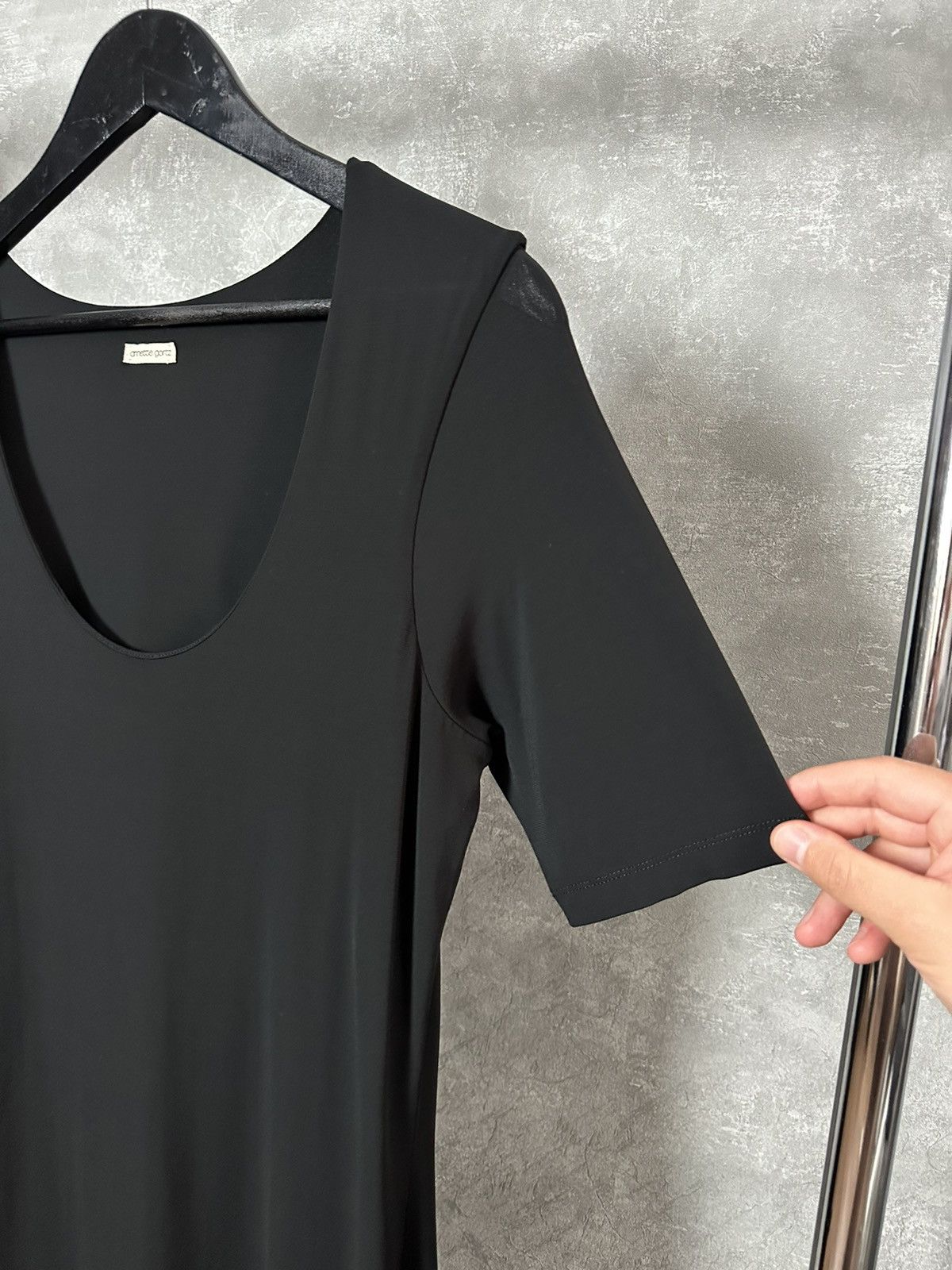 Annette Gortz Annette Gortz Black Viscose Short Sleeve Dress Size L / US 10 / IT 46 - 3 Thumbnail