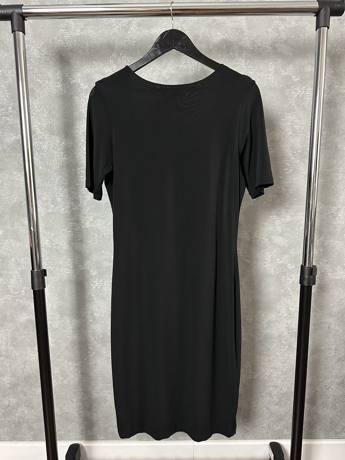 Annette Gortz Annette Gortz Black Viscose Short Sleeve Dress Size L / US 10 / IT 46 - 7 Thumbnail