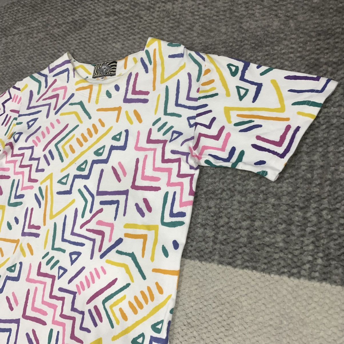 Japanese Brand ZAKANAKA ALLOVER PRINT ART MONOGRAM AS KEITH HARING TSHIRT Size US M / EU 48-50 / 2 - 6 Thumbnail